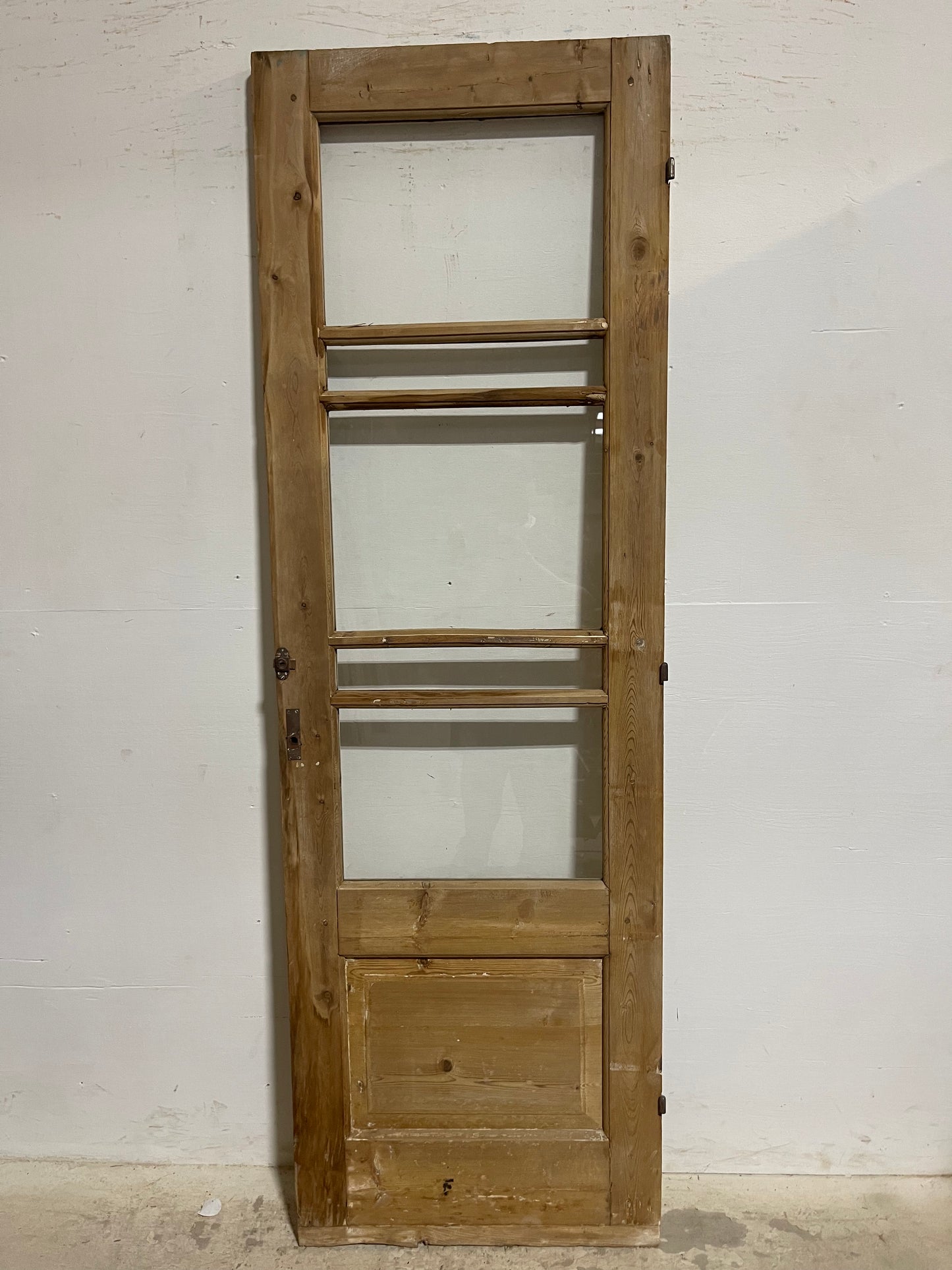 Antique French Panel Door with Glass (85.5x27.5) J900
