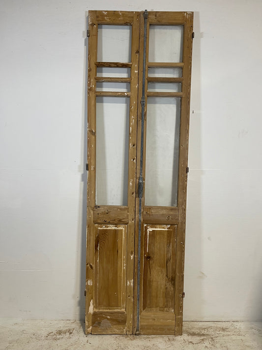 Antique French panel doors with glass (90.75x28.5) L210