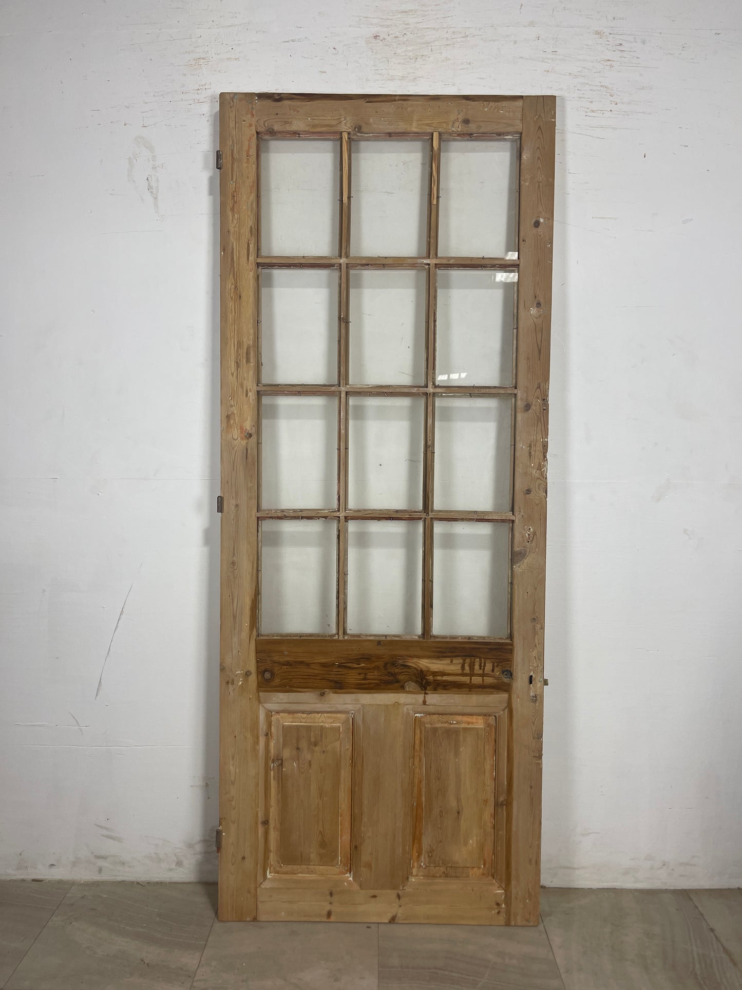 Antique French Panel Door with Glass (88.5 x 35) N219