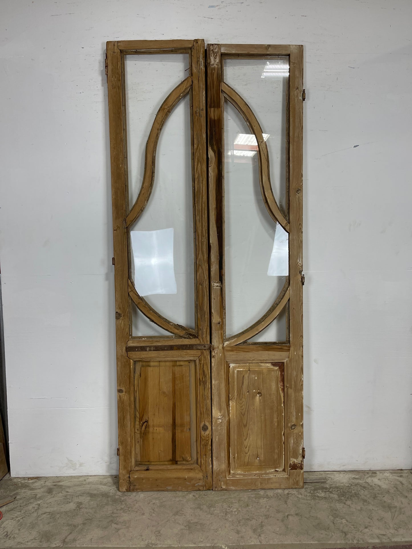 Antique French Panel Doors with Carving (97.5 x 42) M052 needs new glass