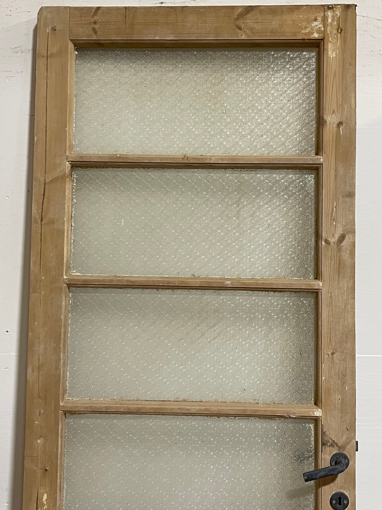 Antique French Panel Door with Glass (84x32) J919