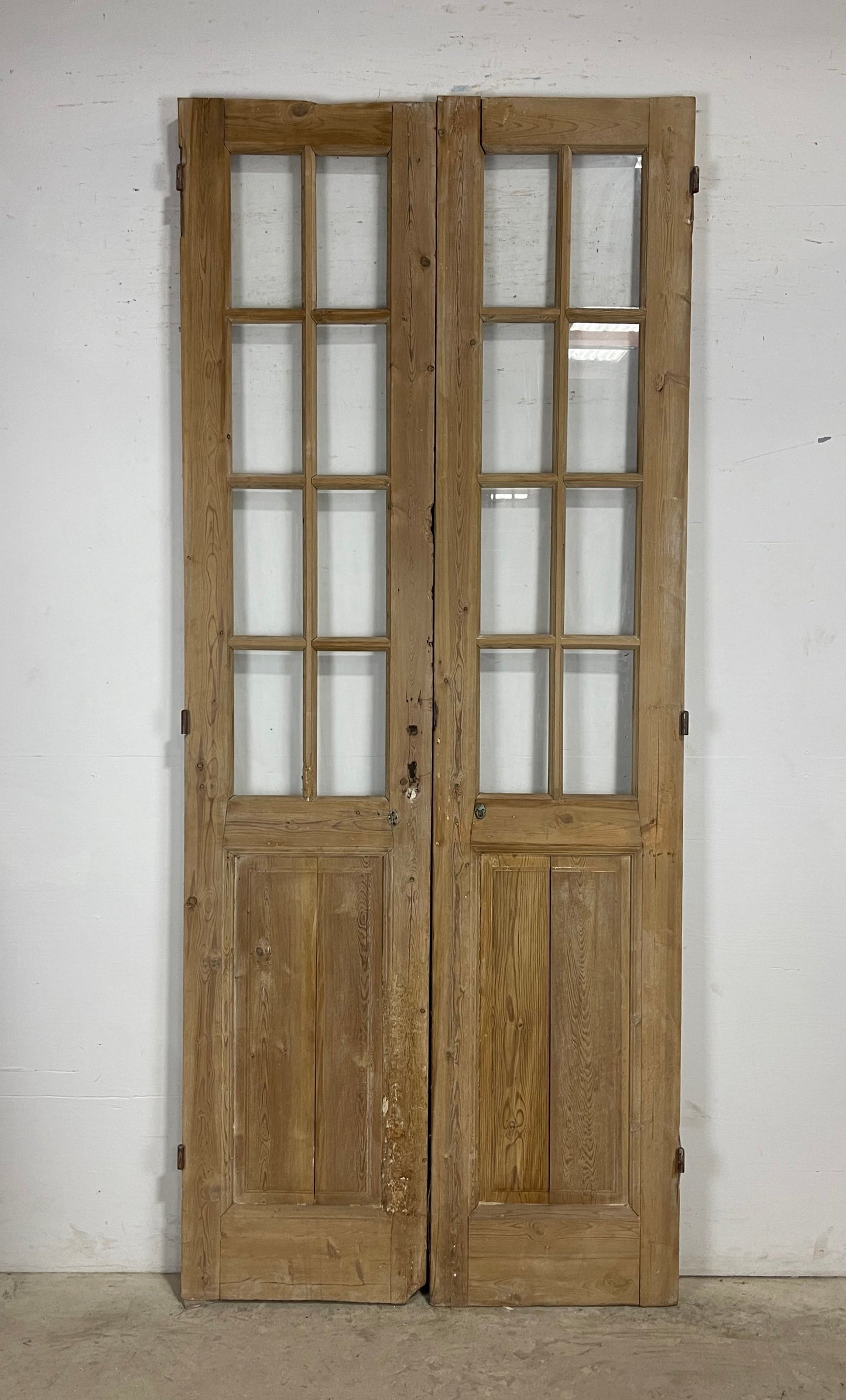 Antique French Panel Doors with glass (104.25x43.25) M109