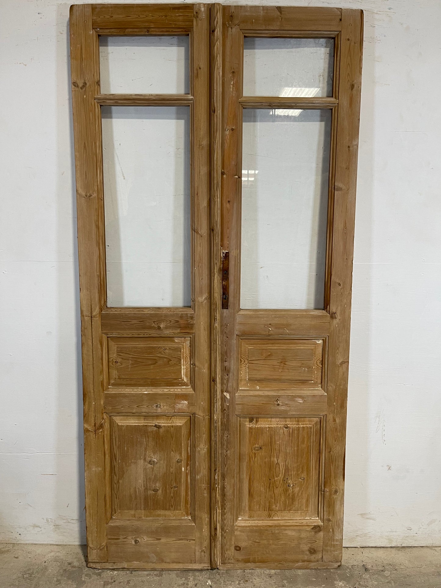 Antique French panel doors with glass (83x40.25) L109