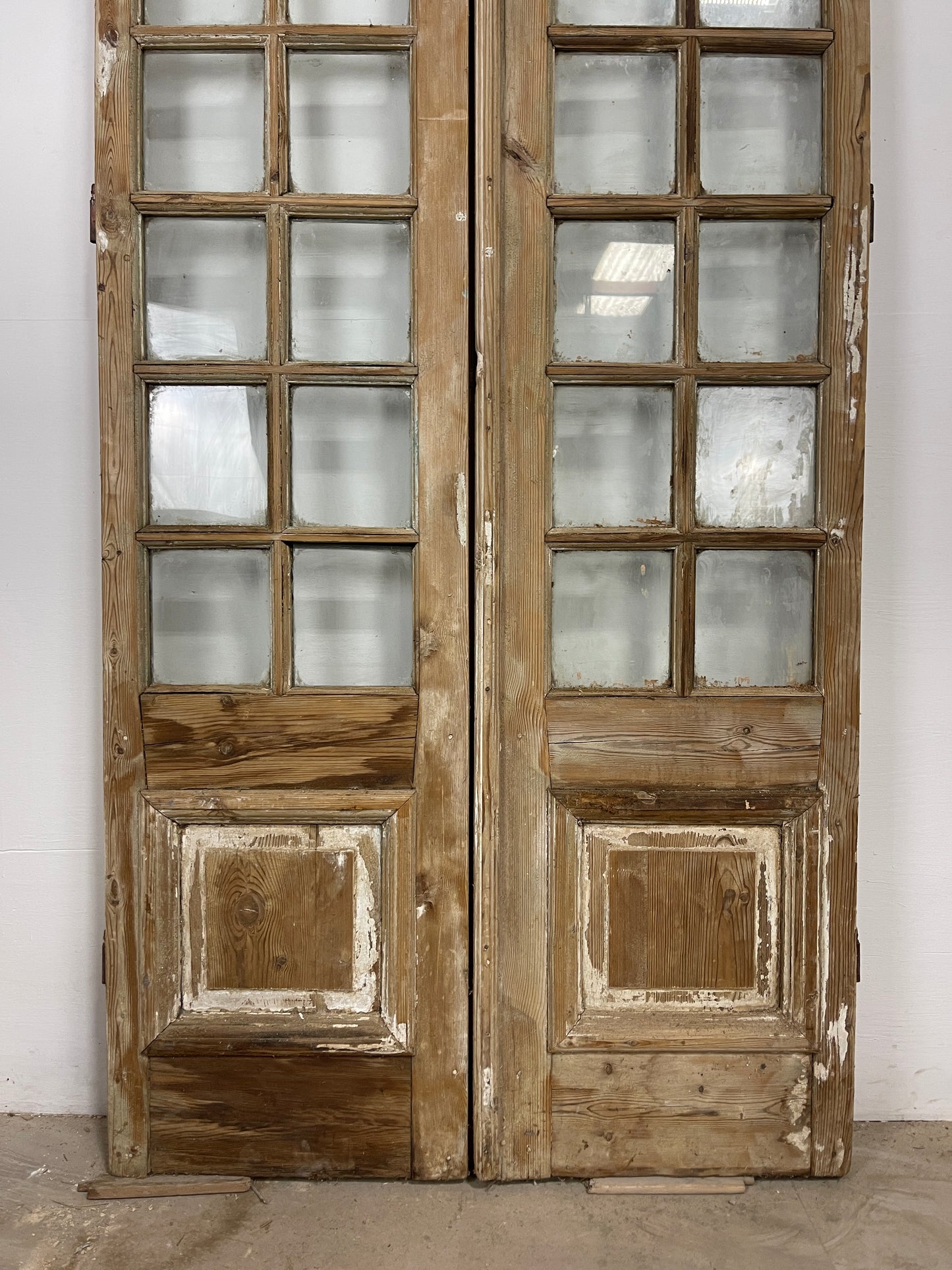 Antique French Panel Door with glass (99.5 x 40.75) O285