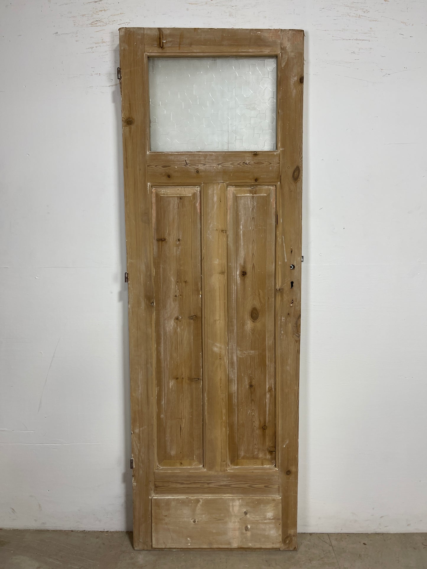 Antique French Panel Door - Single with glass (83x28) O240