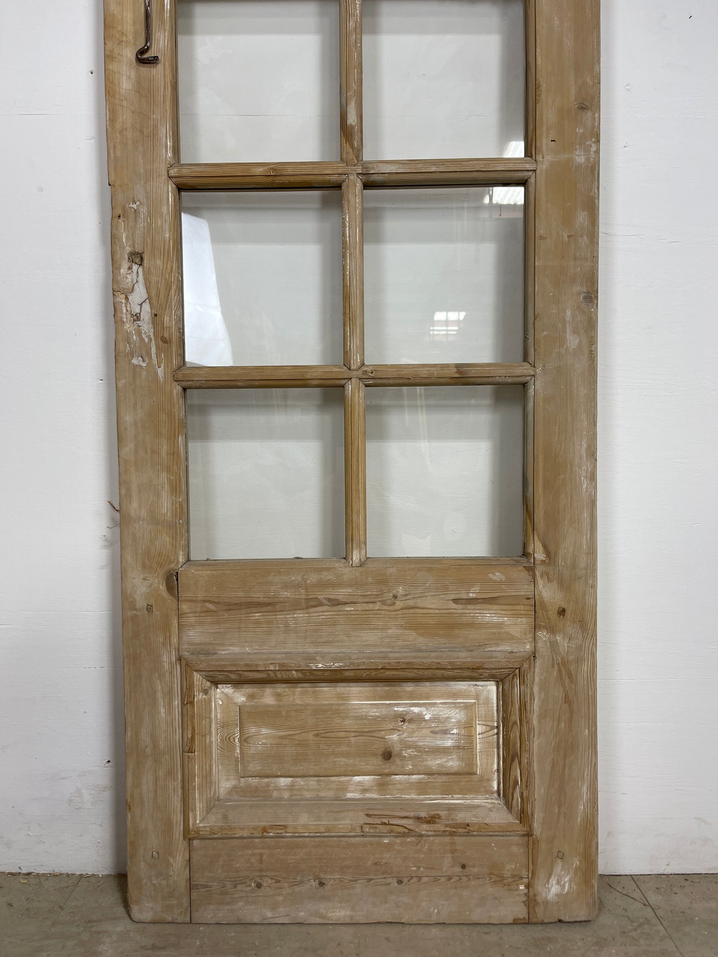 Antique French Panel Door - Single with glass (80.5x28) O245