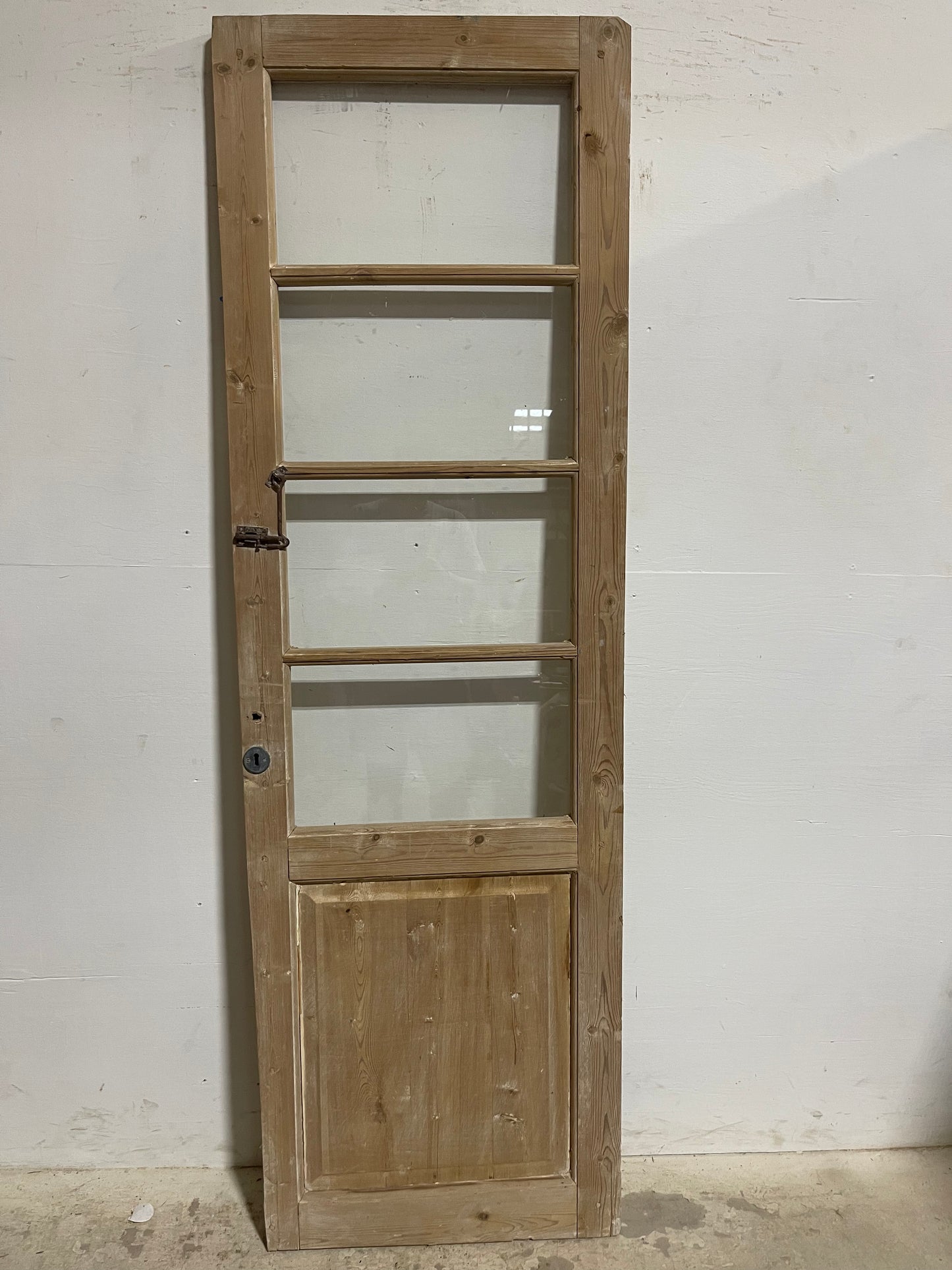 Antique French Panel Door with Glass (85.5x27.5) J901