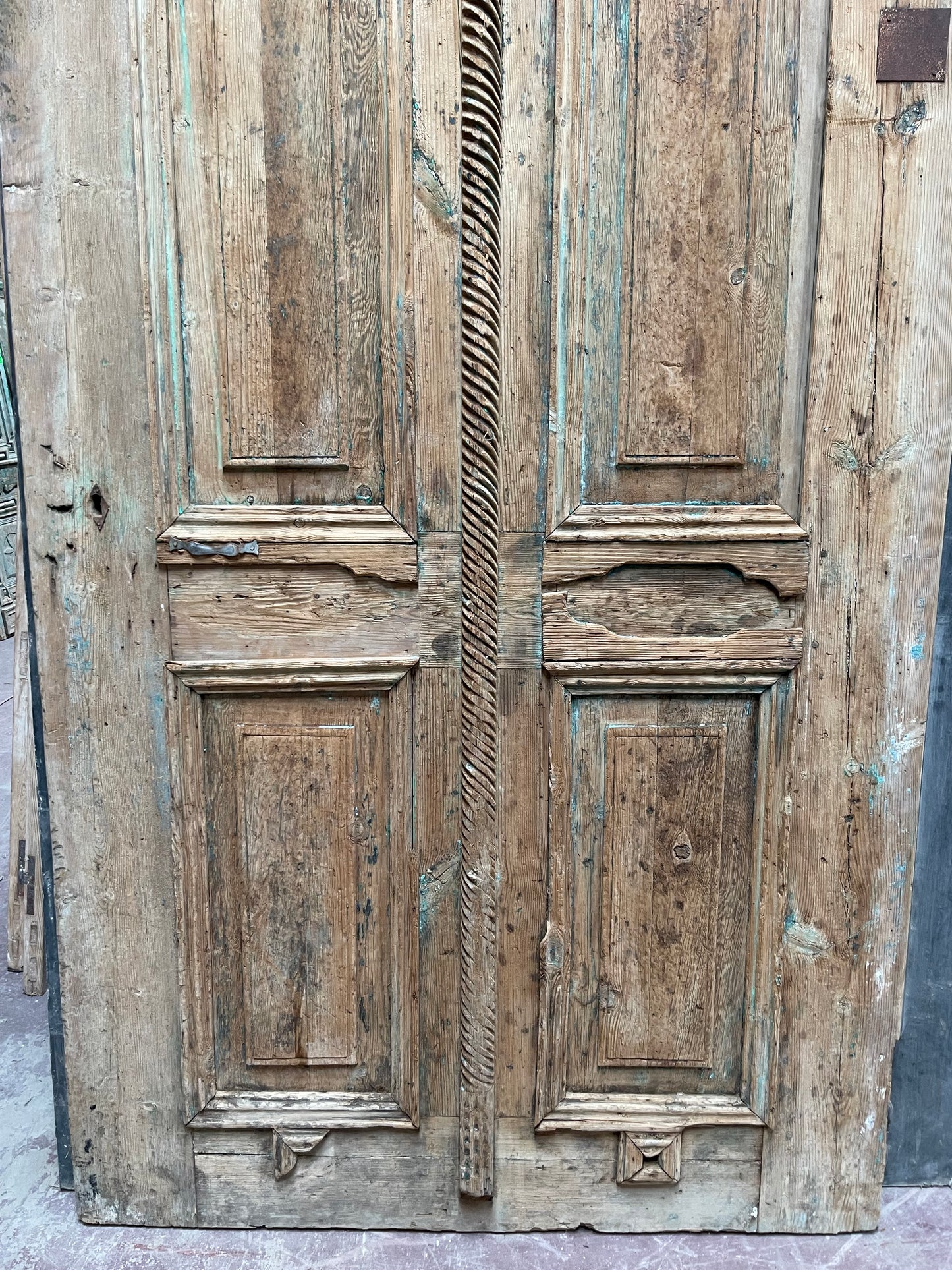 Antique French Panel Door with Carving (114 x 57.75) M055