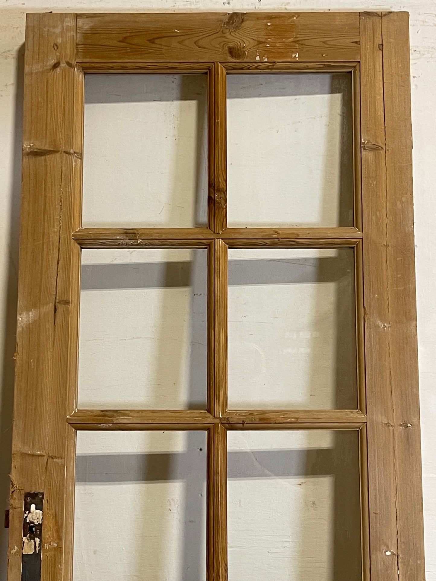 Antique French Panel Door with Glass (82.5x28.25) L139s2