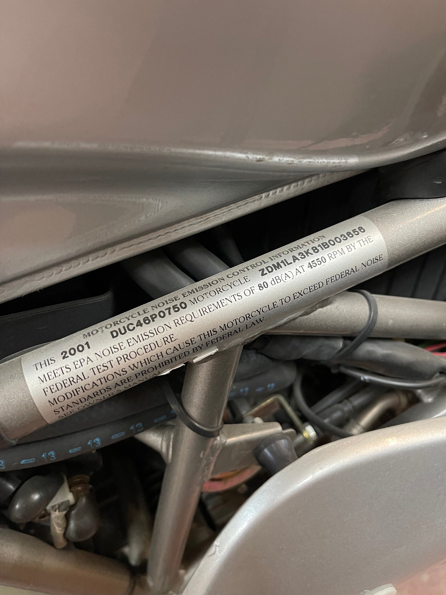 Silver Ducati Motorcycle