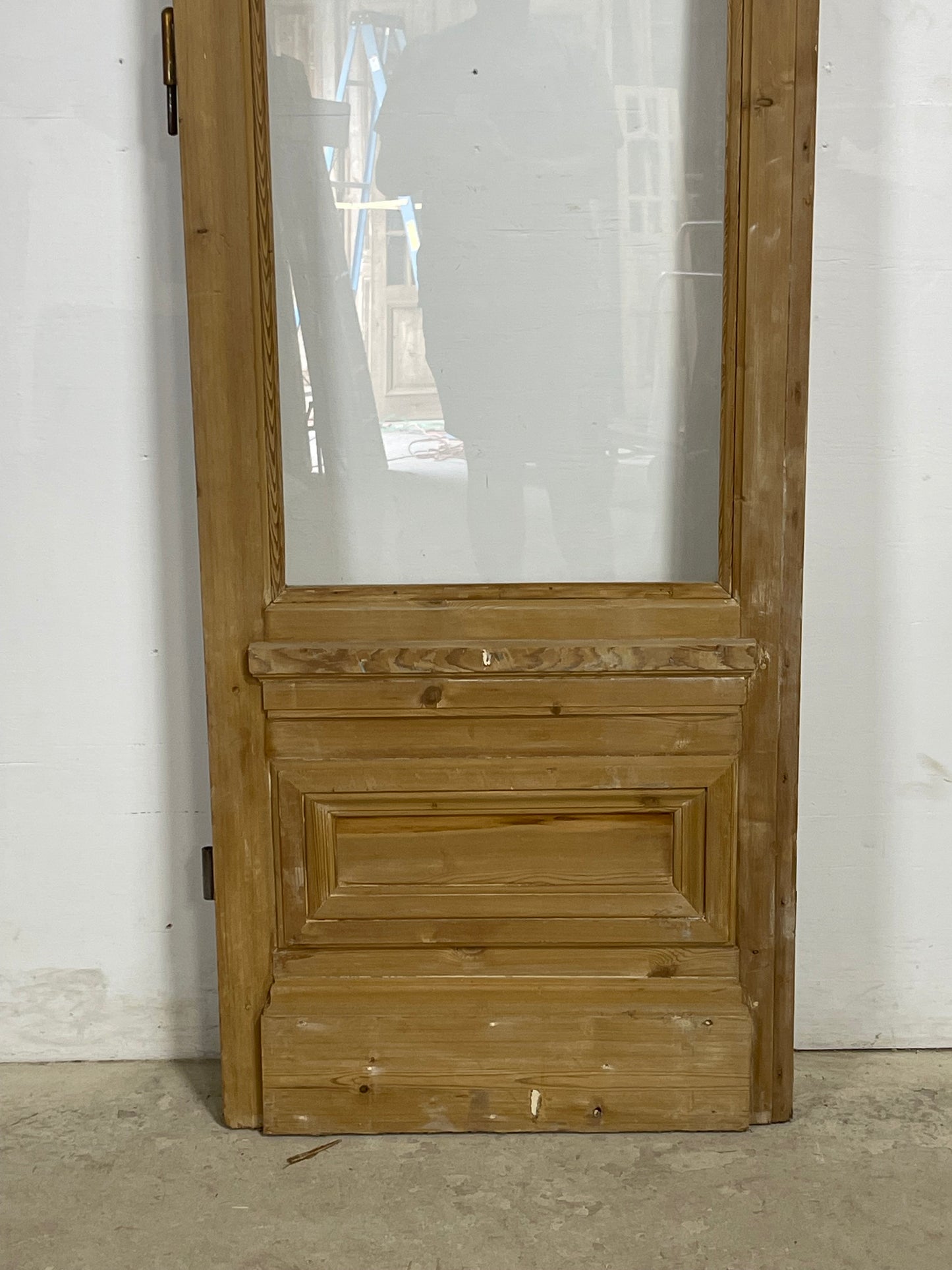 Antique French Panel Door with glass (95.25 x 27.75) M101