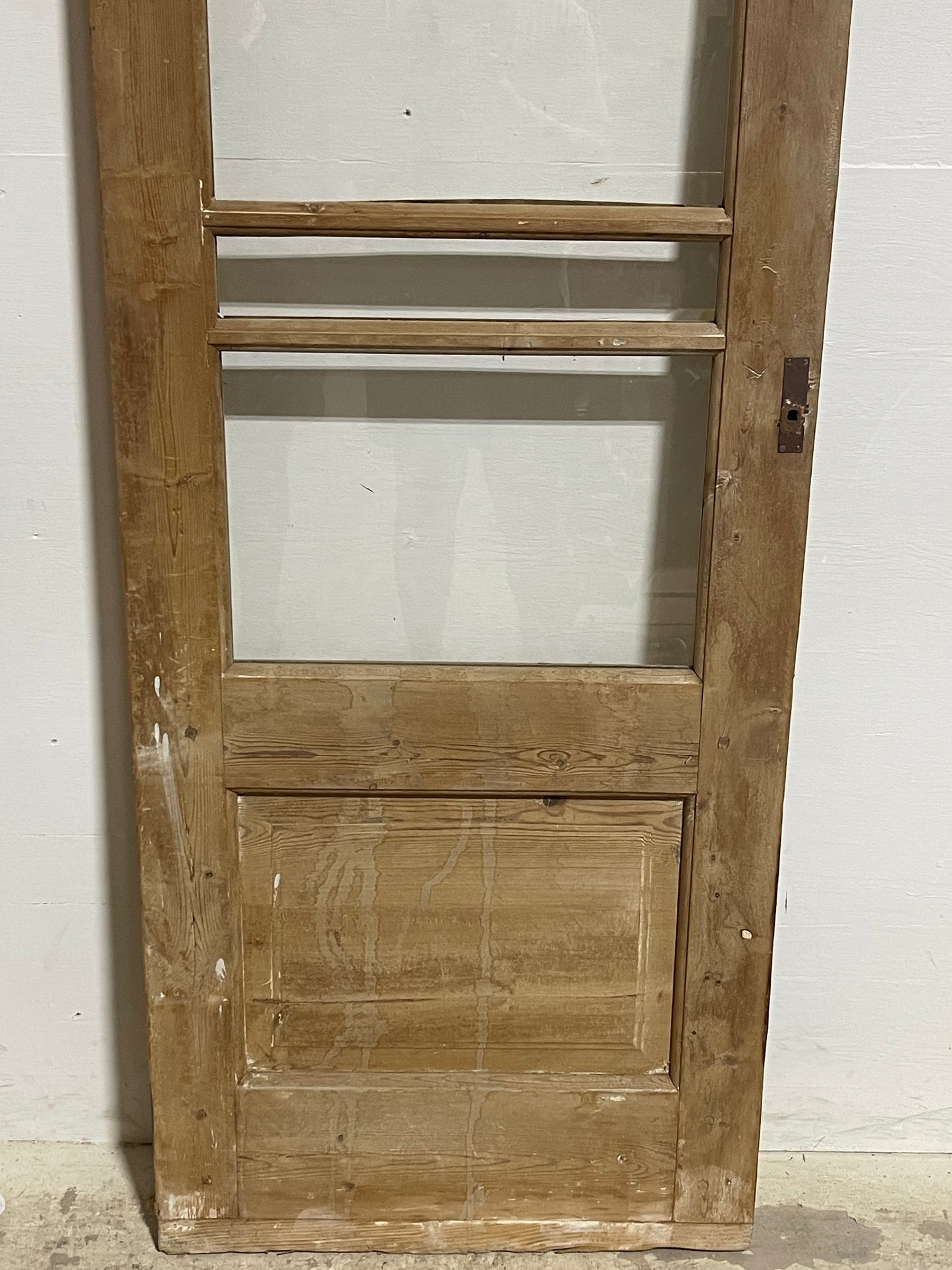 Antique French Panel Door with Glass (85.5x27.5) J900