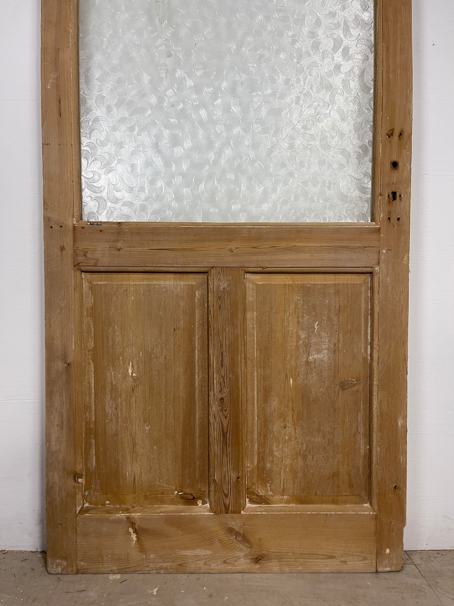 Antique French Panel Door - Single with glass (89x36) O274