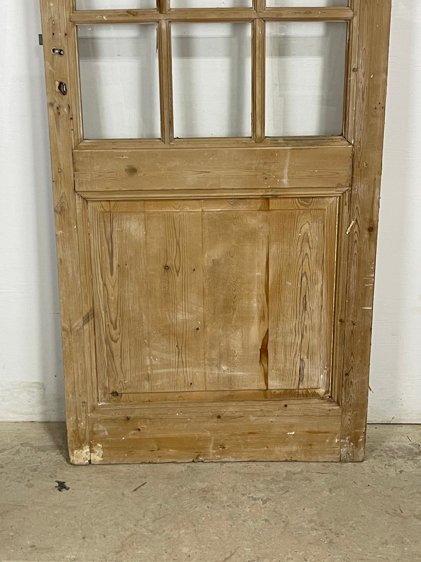Antique French Panel Door with Glass (84.25 x 31.75) M224