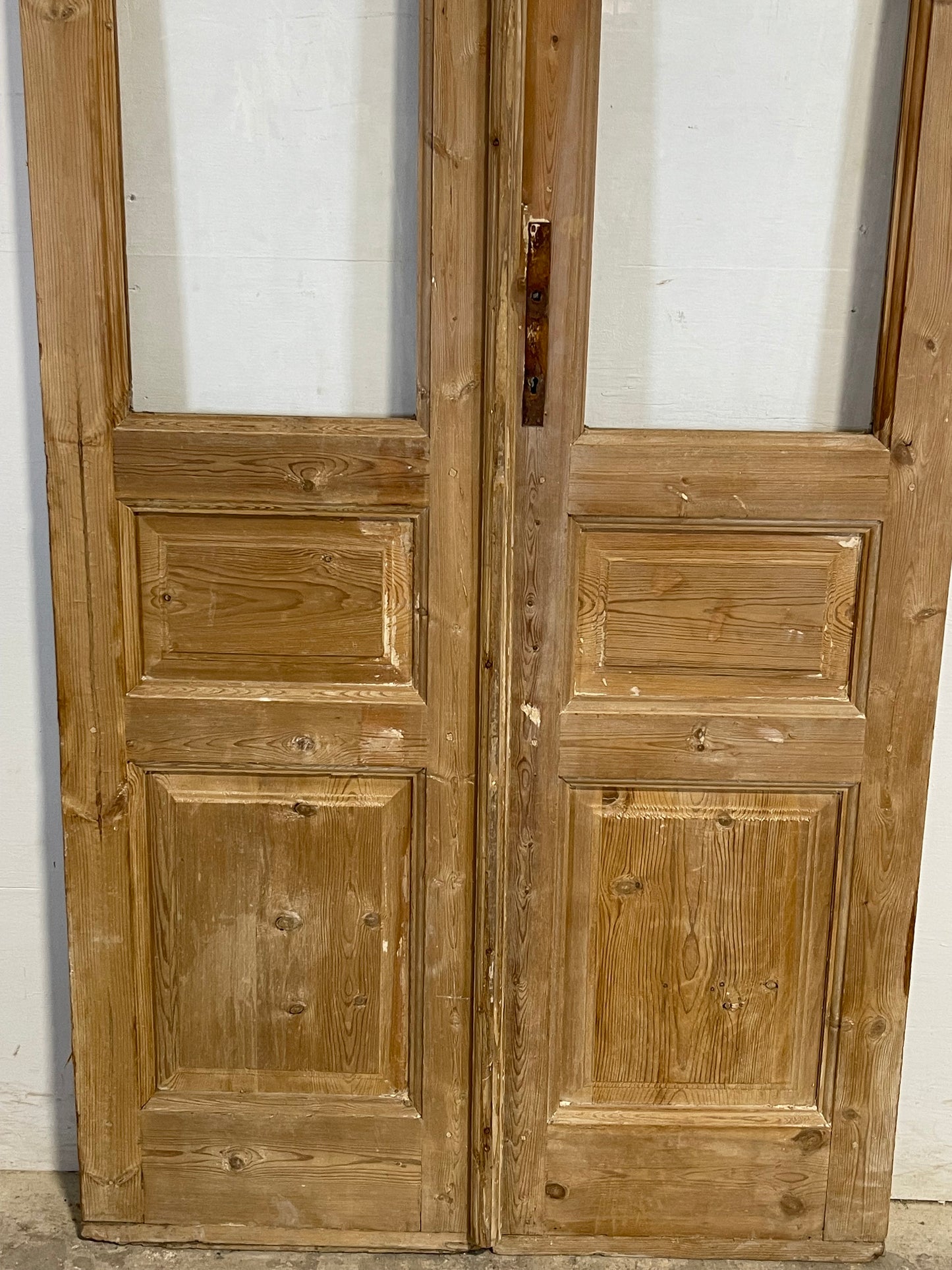 Antique French panel doors with glass (83x40.25) L109