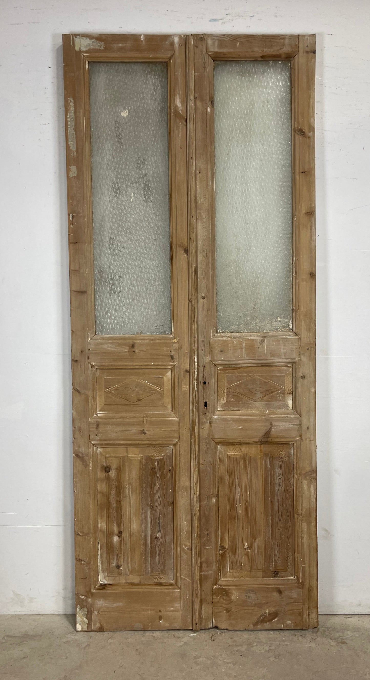 Antique French Panel Doors with glass (102x42.5) M108