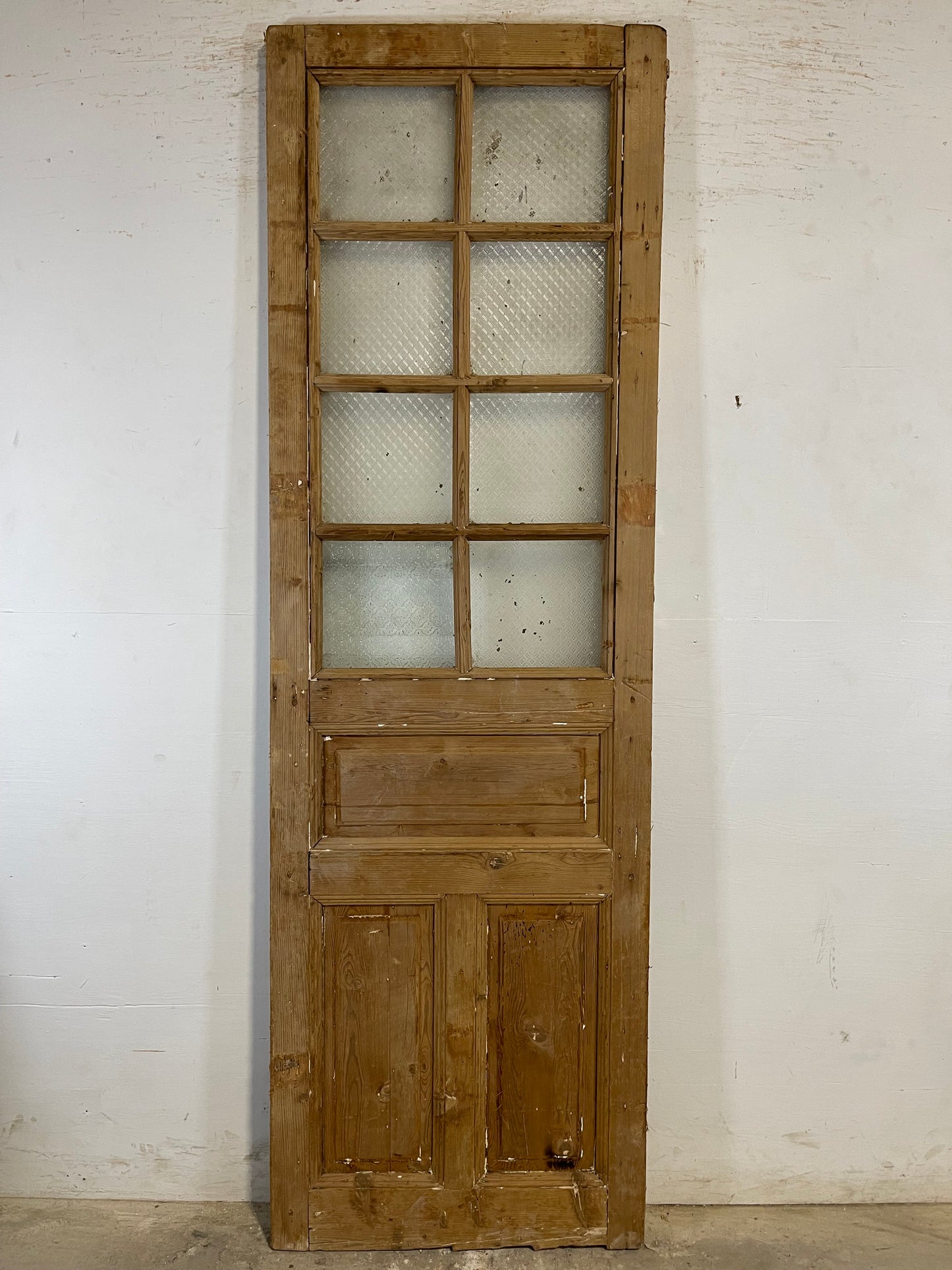 Antique French Panel Door with Glass (90.5x28.5) L147s