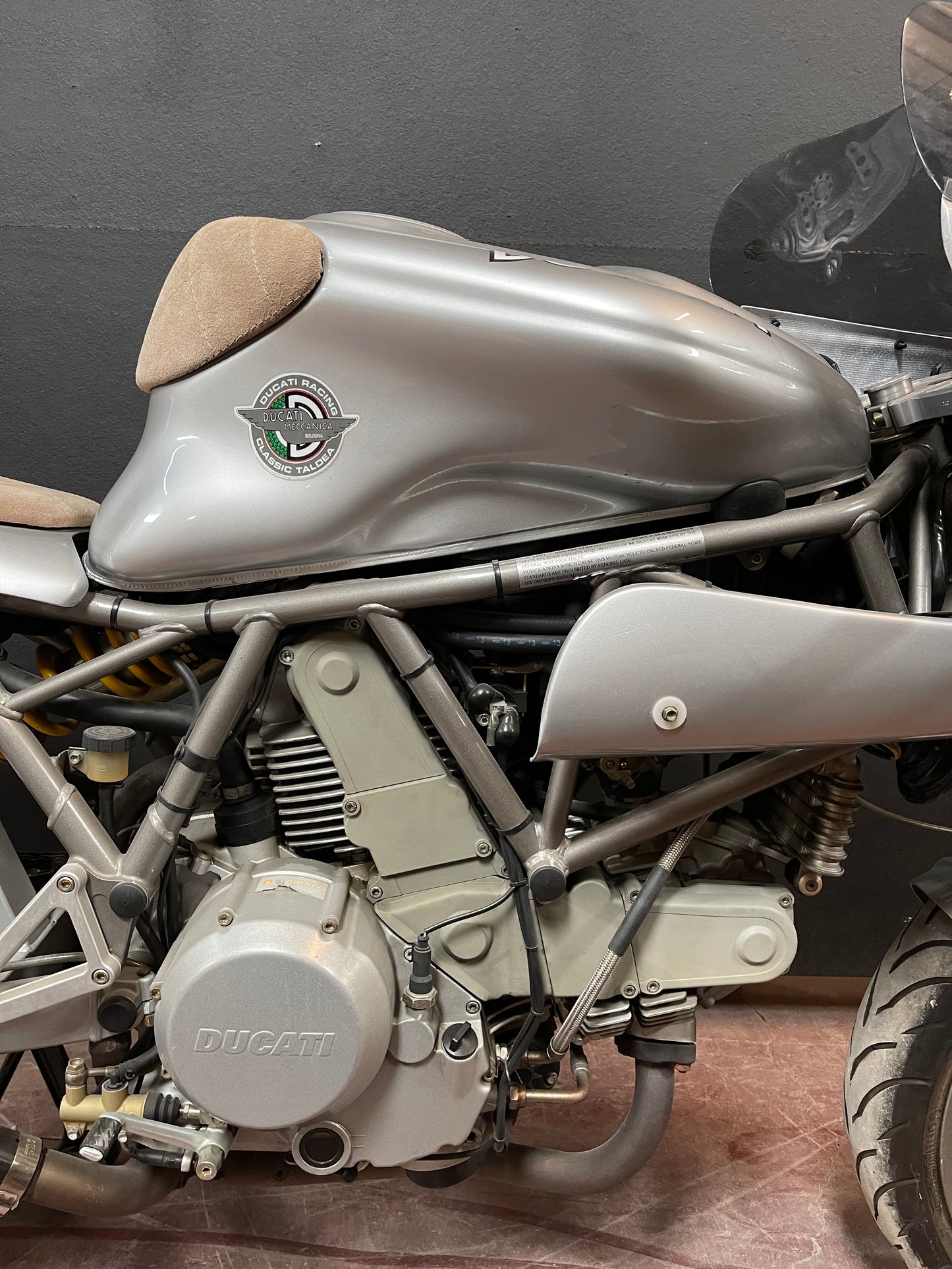 Silver Ducati Motorcycle