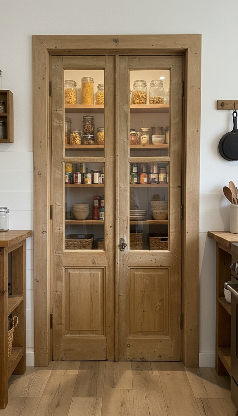 Antique French panel doors with Glass (102x43.5) P156