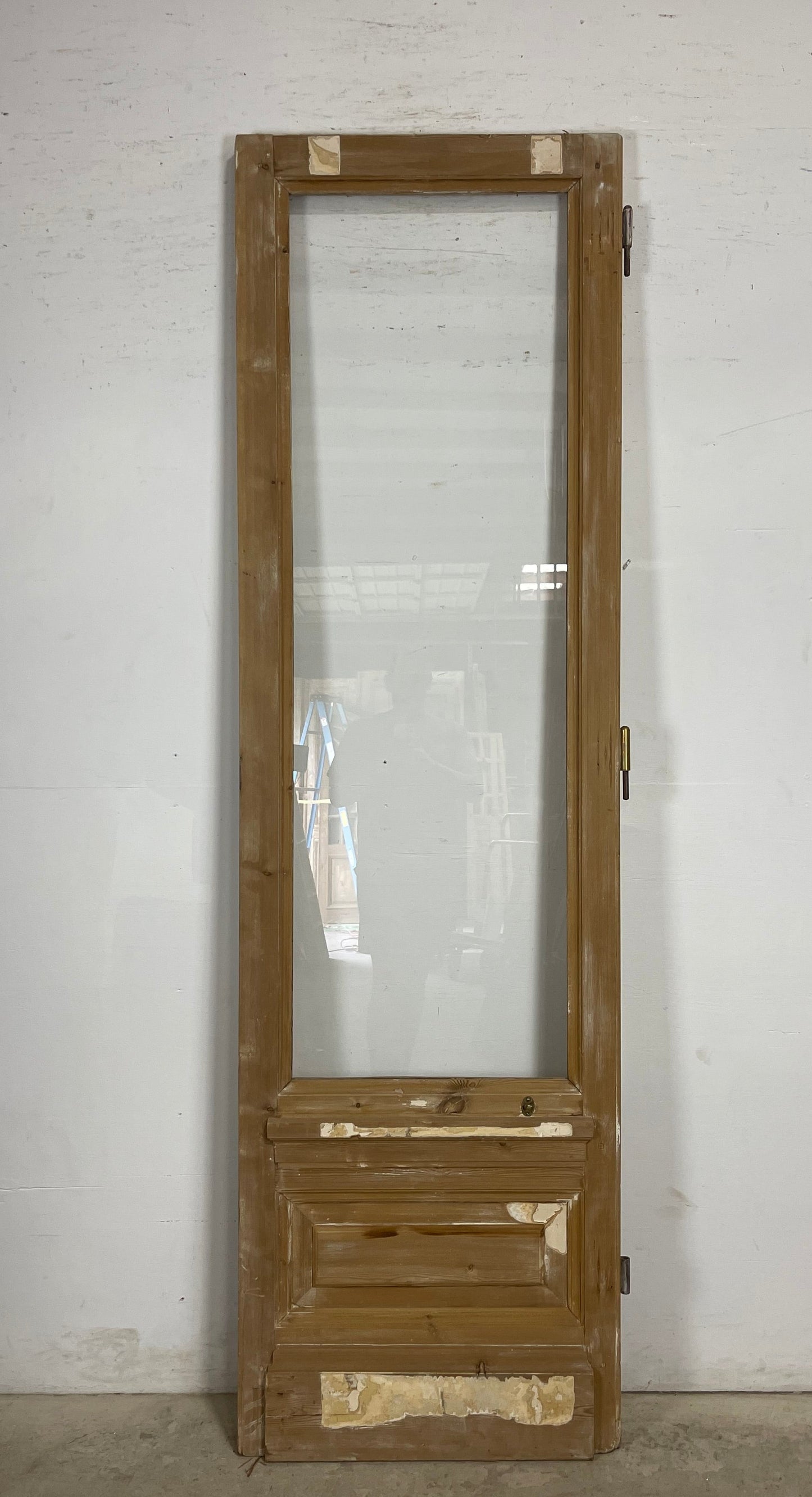 Antique French Panel Door with glass (95.25 x 27.75) M101