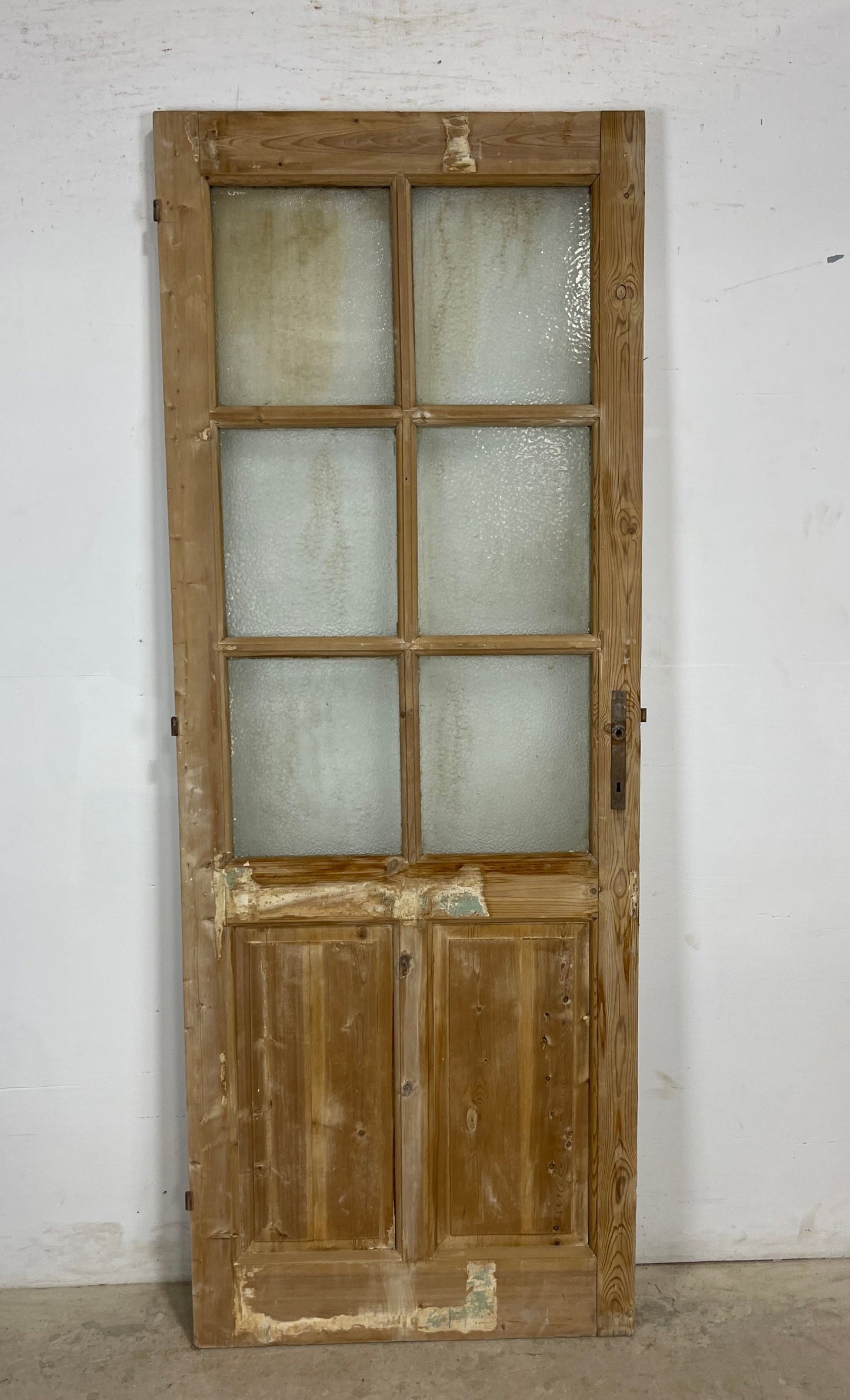 Antique French Panel Door with Glass (85.5x32.25) M219