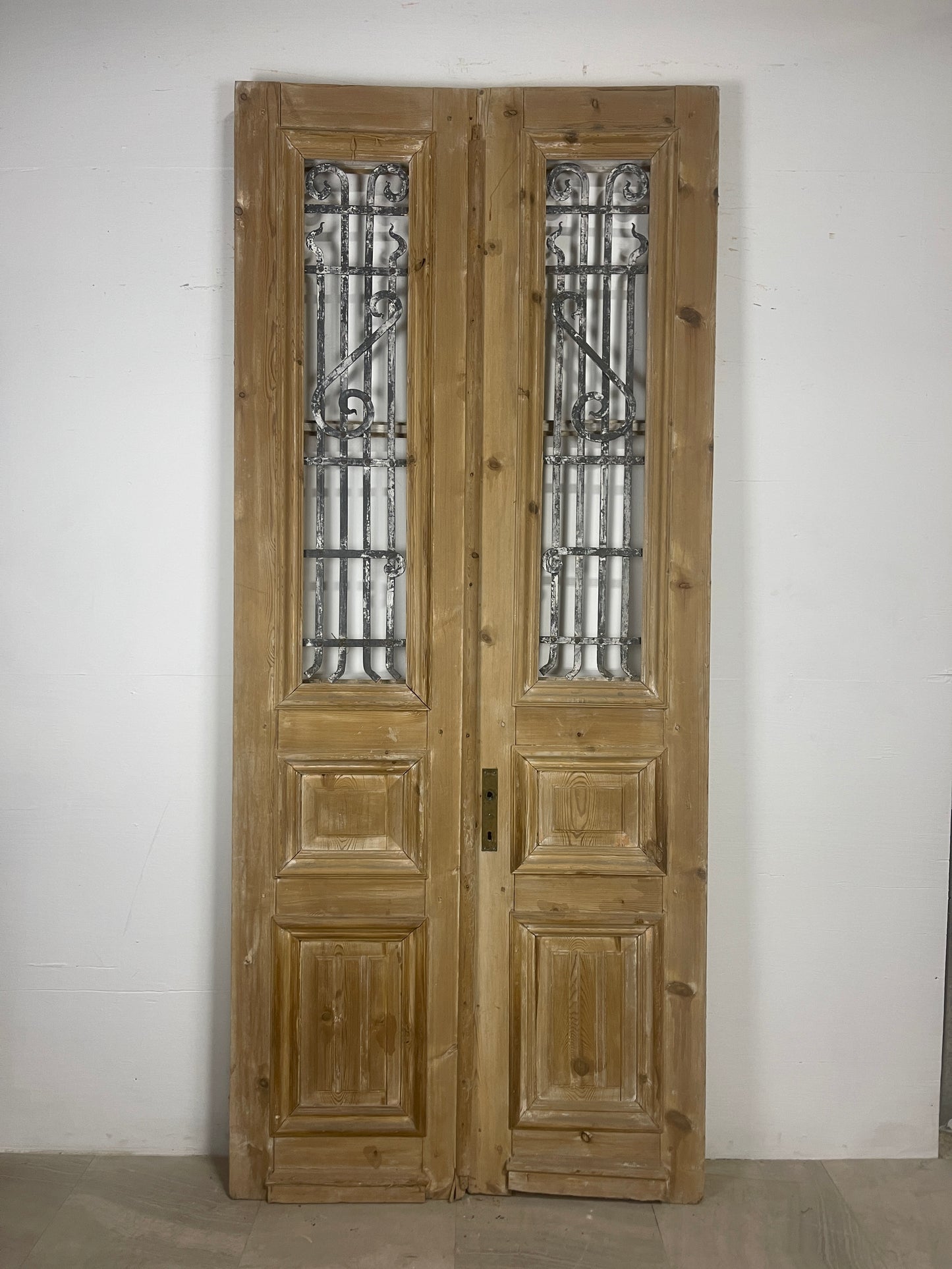 Antique French panel doors with Metal (102.25 x 44) O48