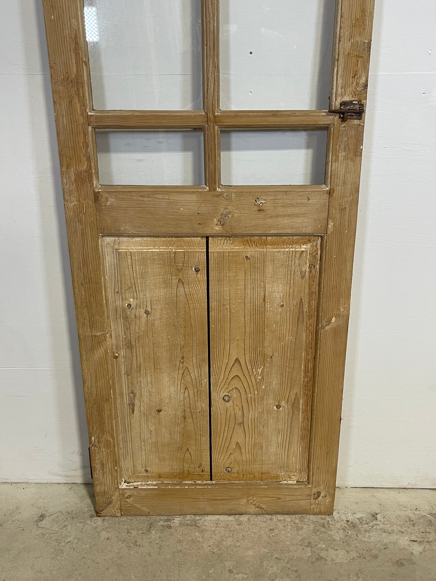 Antique French Panel Door with Glass (87.75x27.75) L334