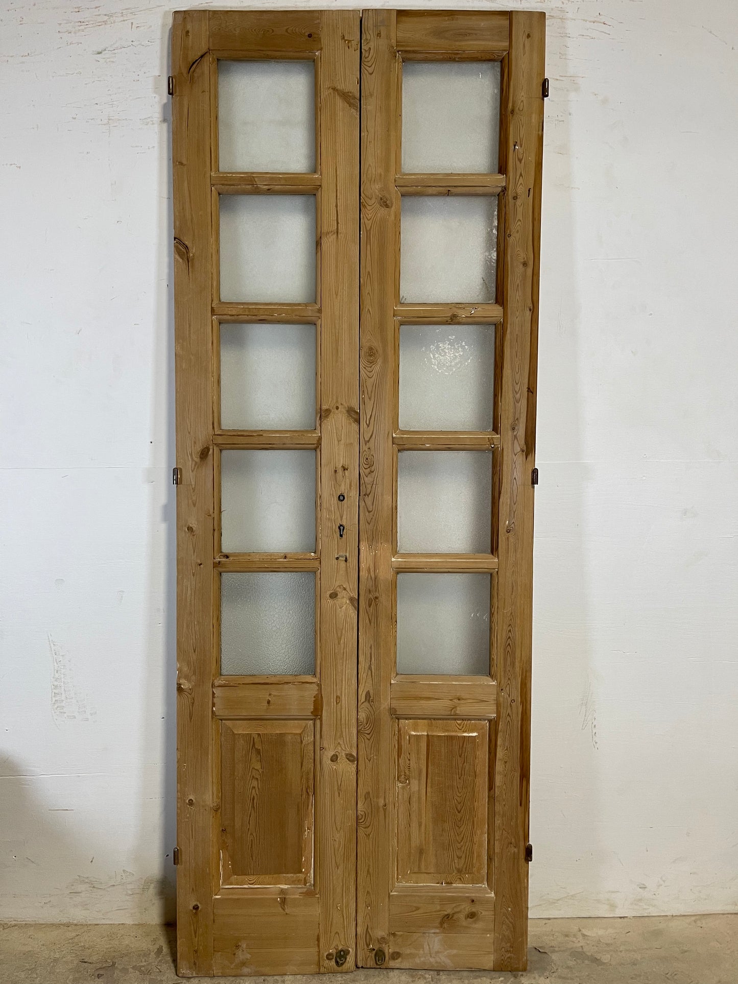 Antique French panel doors with glass (88.5x33.5) K329