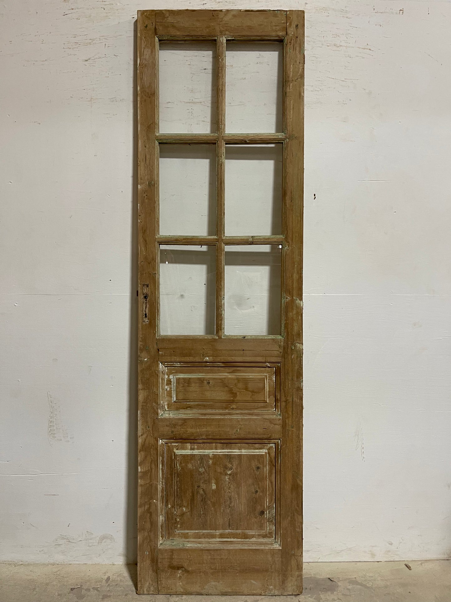 Antique French Panel Door with Glass (93x26.5) K321