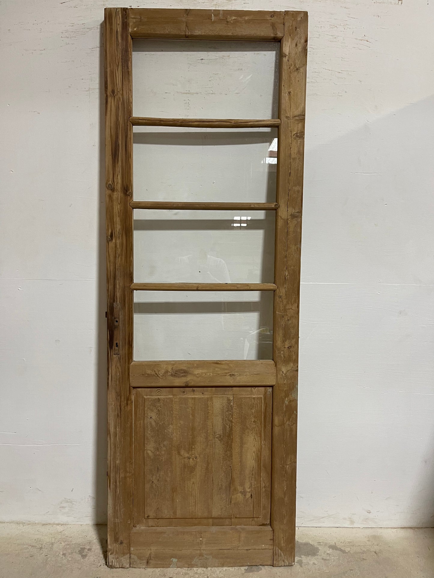 Antique French Panel Door with Glass (91.75x32) J902