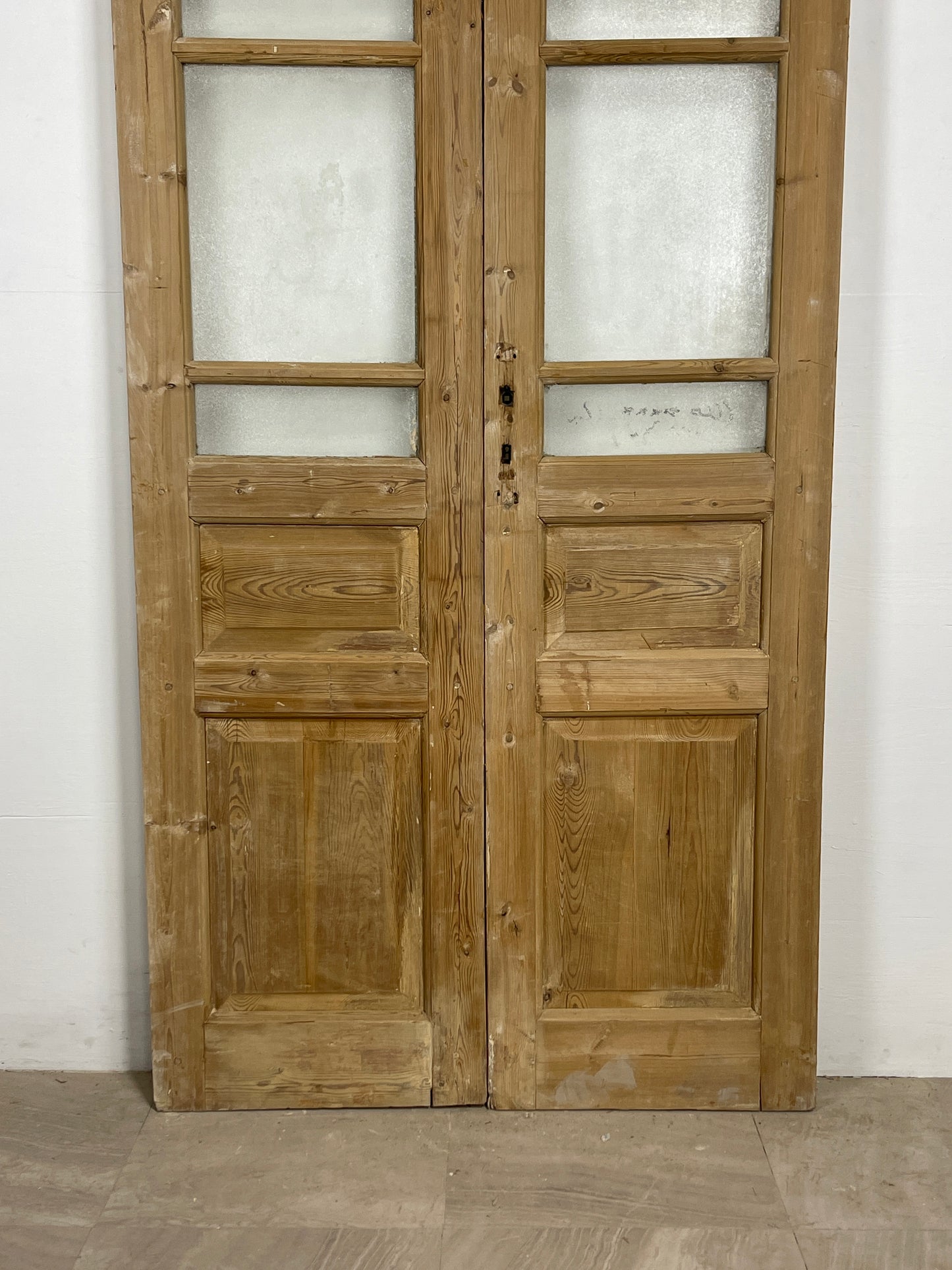 Antique French panel doors with Glass (91.5 x 39.5) O83