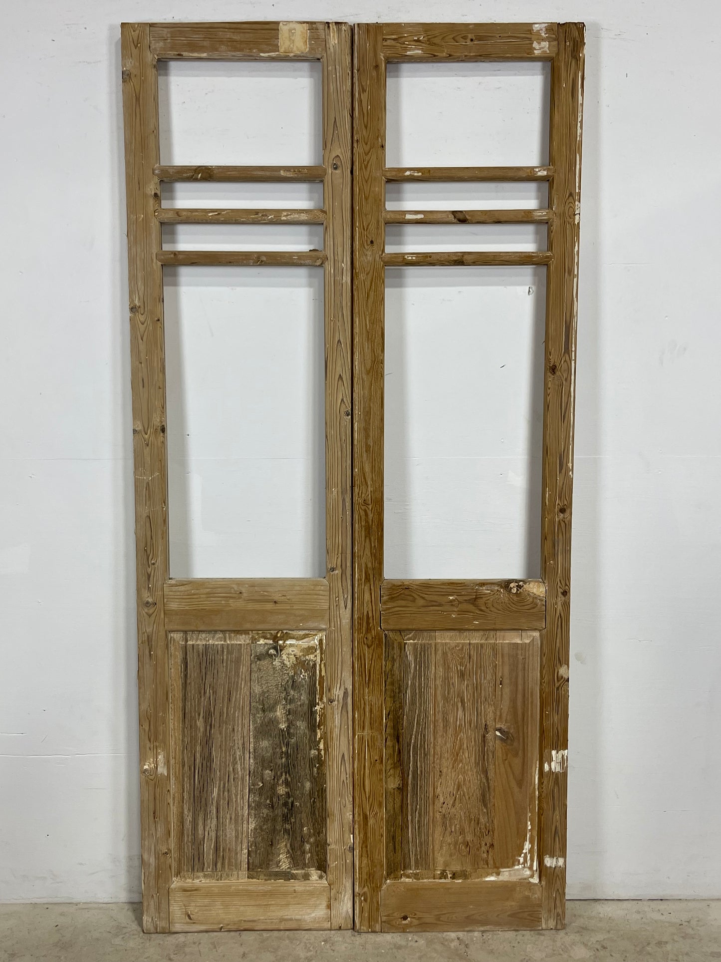 Antique French panel doors with glass (89x43.5) L388