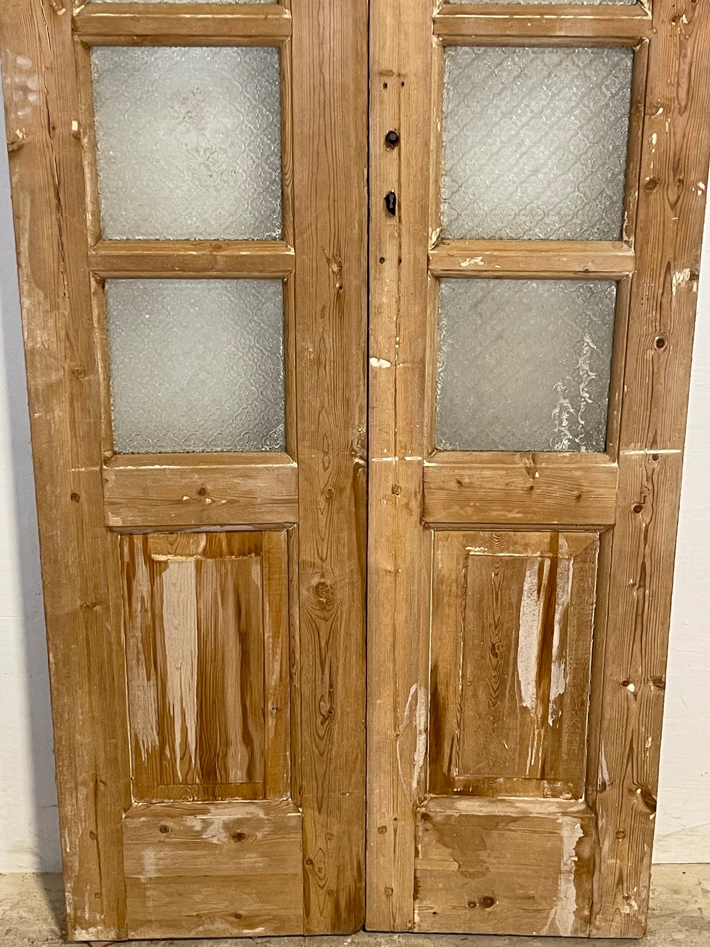 Antique French panel doors with glass (85.5x33.25) K331