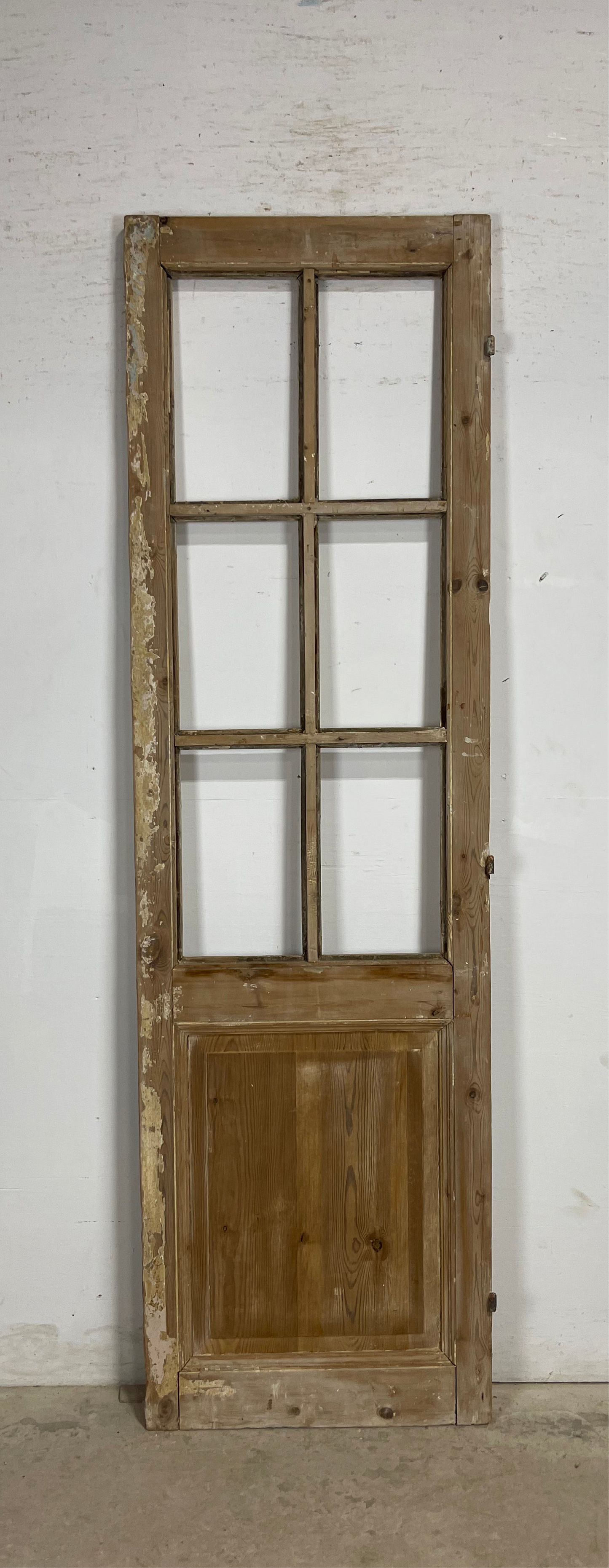 Antique French Panel Door with Glass (91 x 26.75) M252