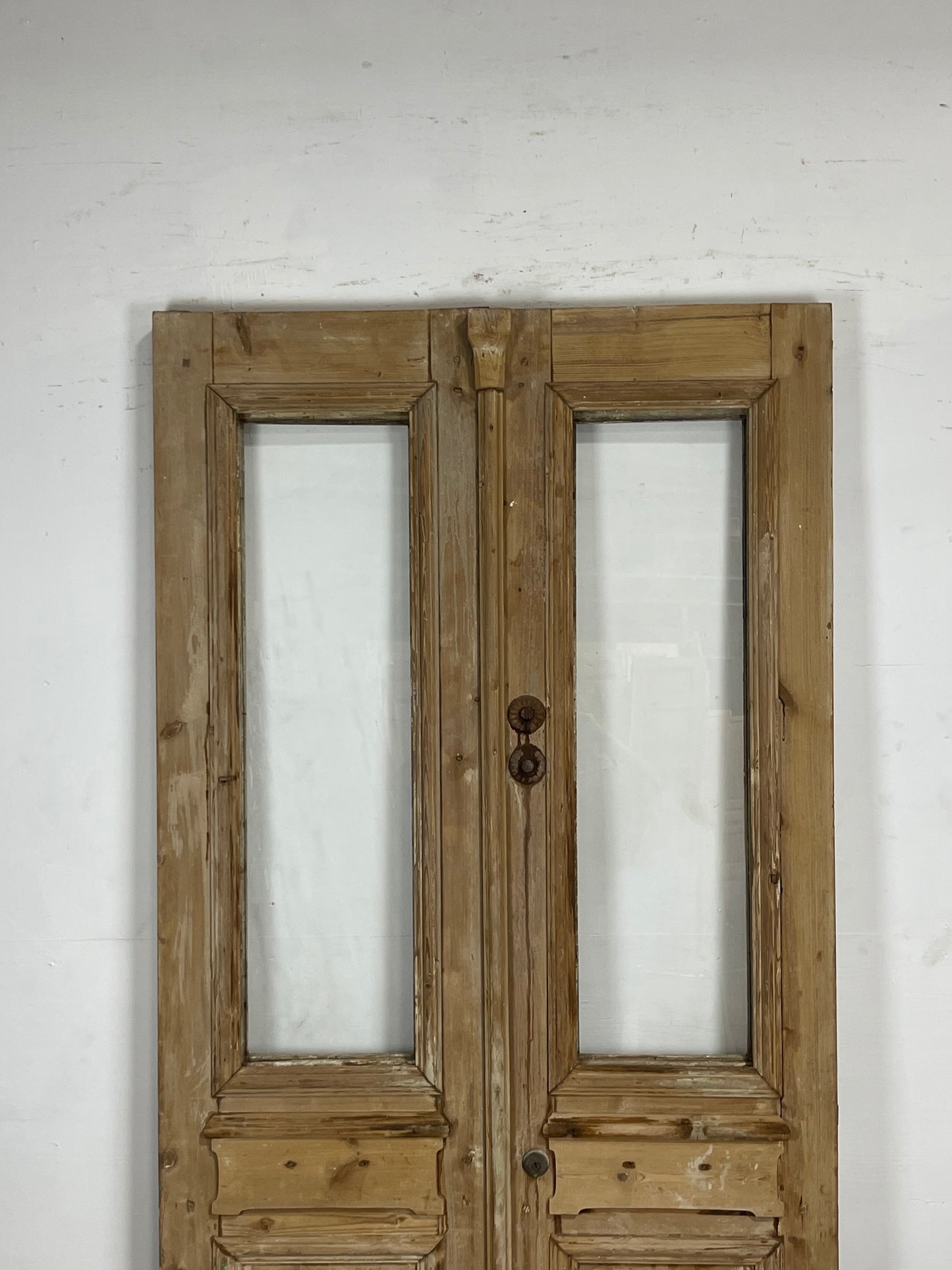 Antique French Panel Doors with glass (92.5 x 47) N017