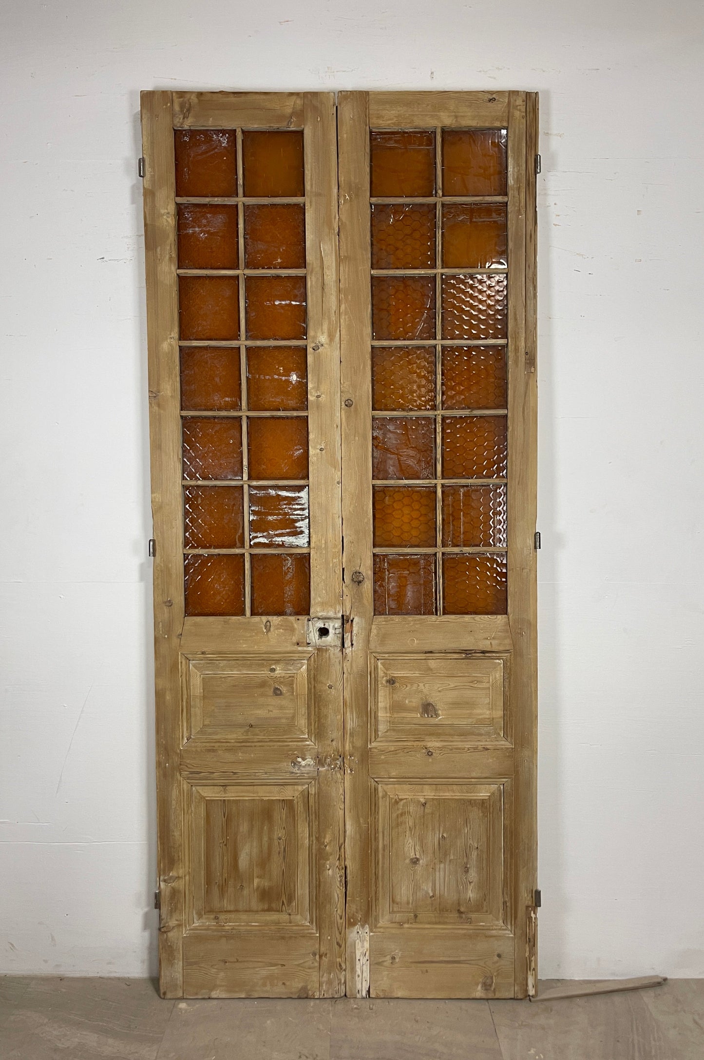 Antique French panel doors with Glass (102.25 x 43.75) O78