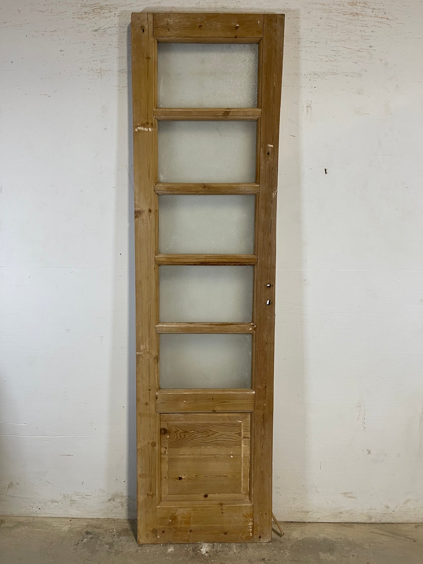 Antique French Panel Door with Glass (89.25x27.75) L129