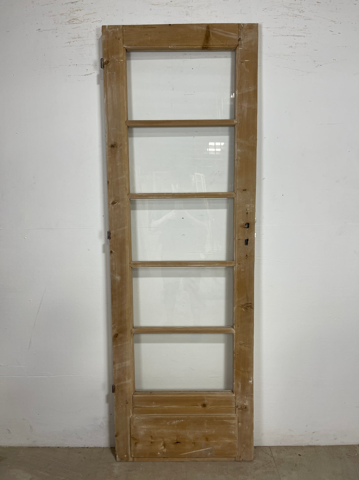 Antique French Panel Door - Single with glass (84.5x28.25) O244