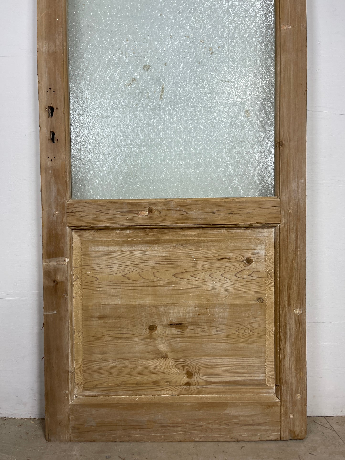Antique French Panel Door - Single with glass (83x32) O255