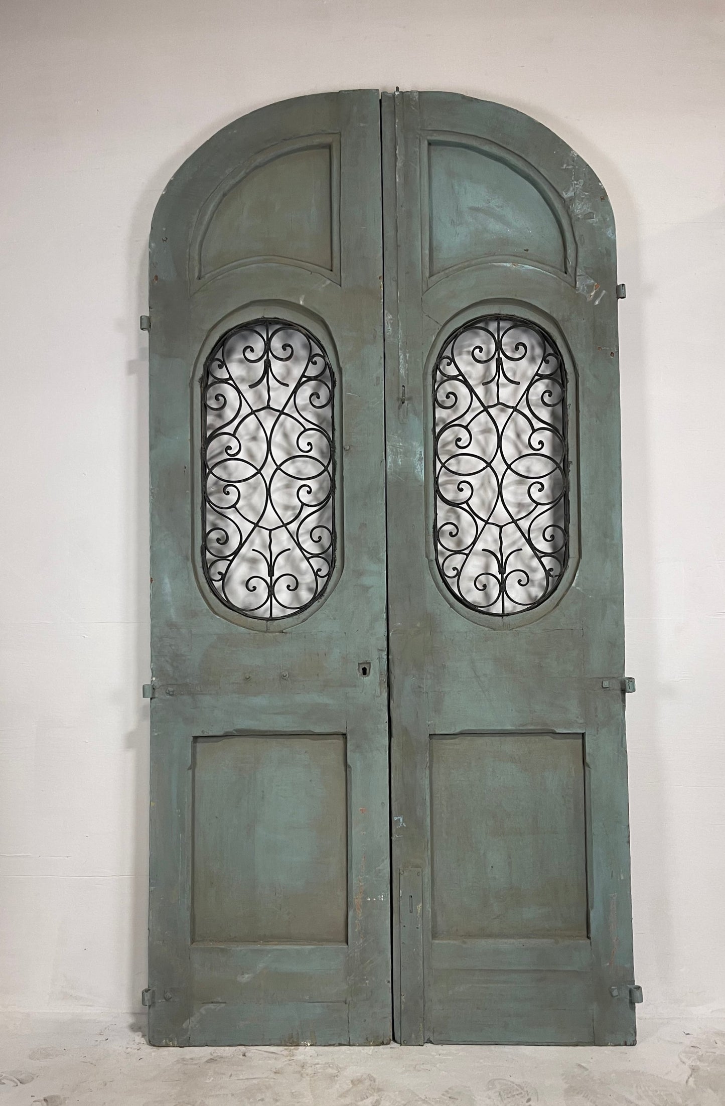 Antique French Panel Doors with Metal (111 x 55) N001