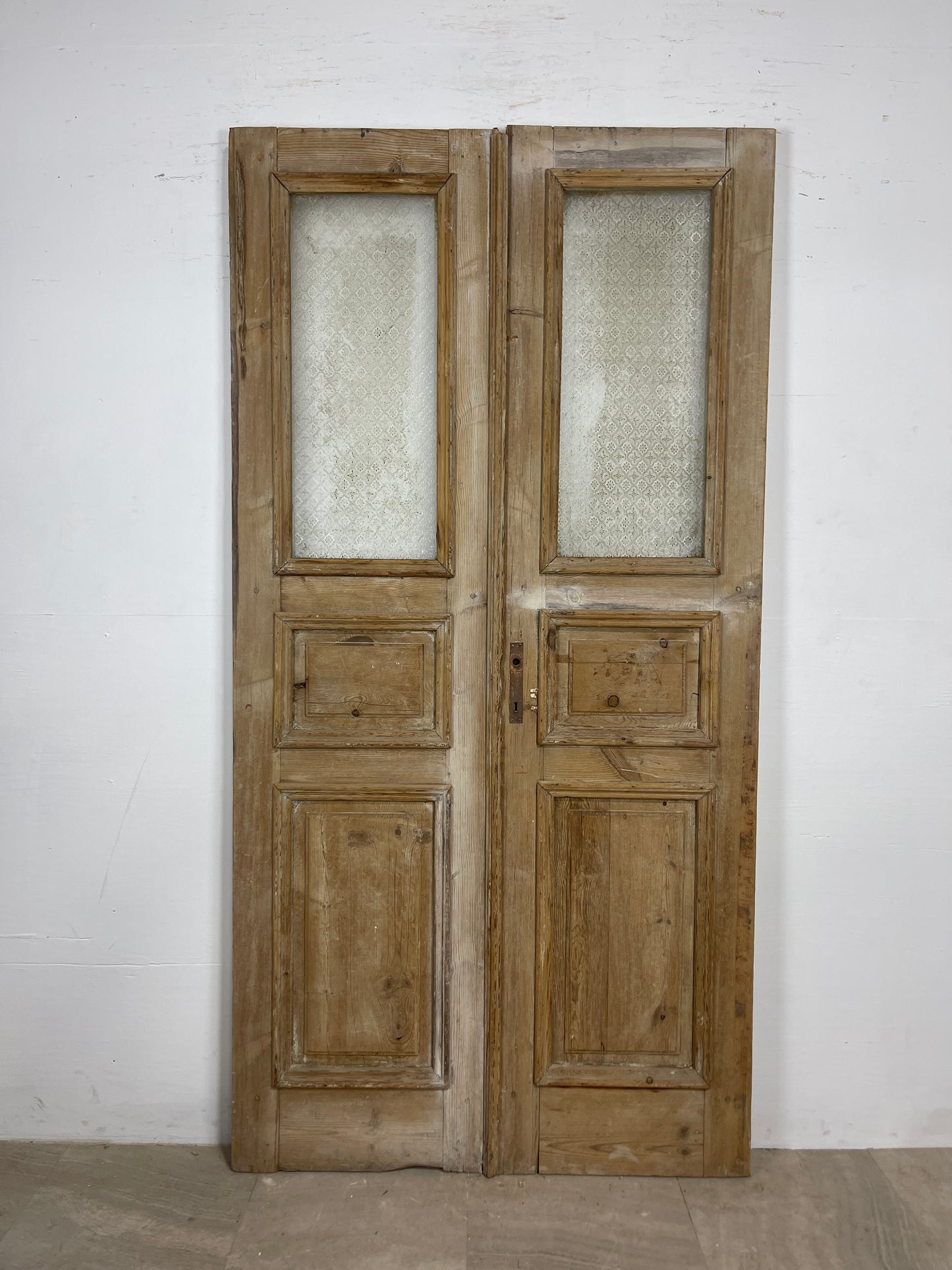 Antique French panel doors with Glass (88.25 x 44.75) O81