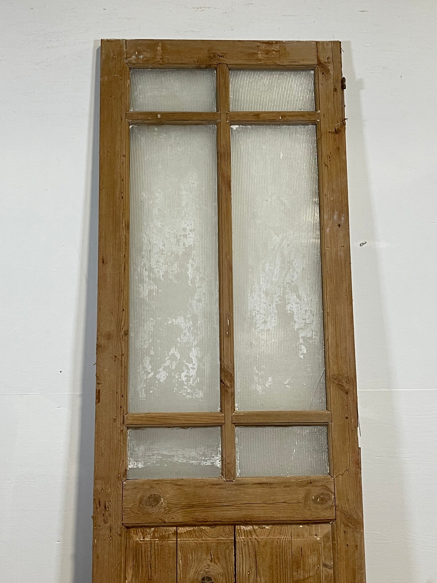 Antique French Panel Door with Glass (88.5x27.75) L245