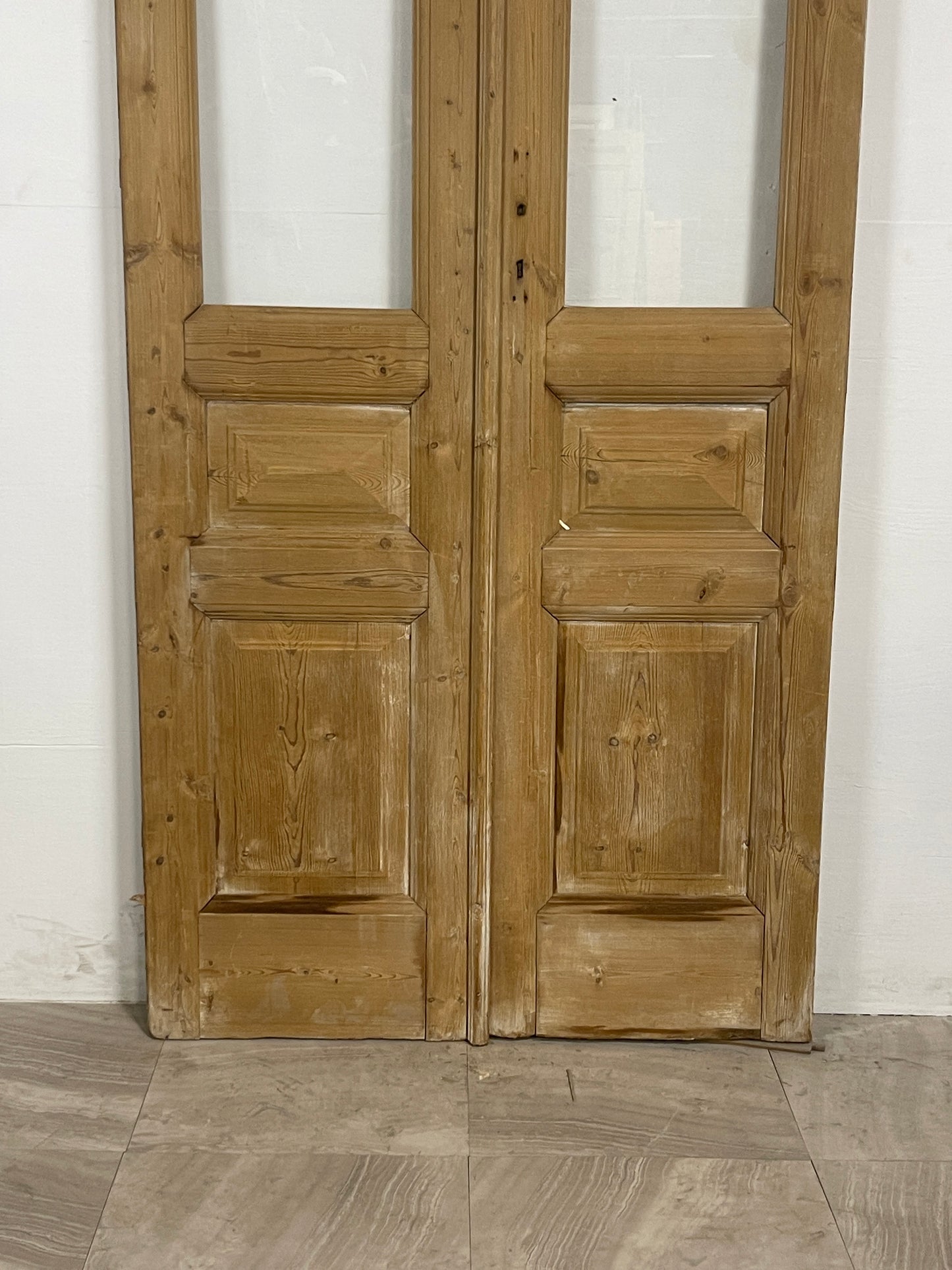 Antique French Panel Doors with Glass (95.25 x 39.5) N034