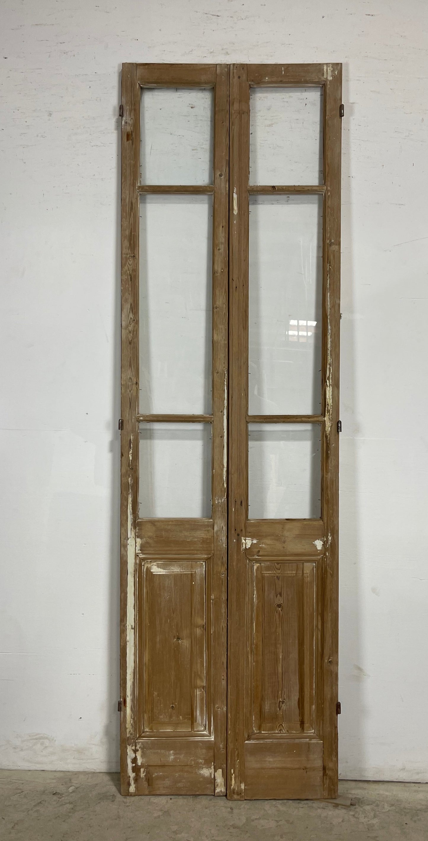 Antique French Panel Doors with glass (96.5x29) M070