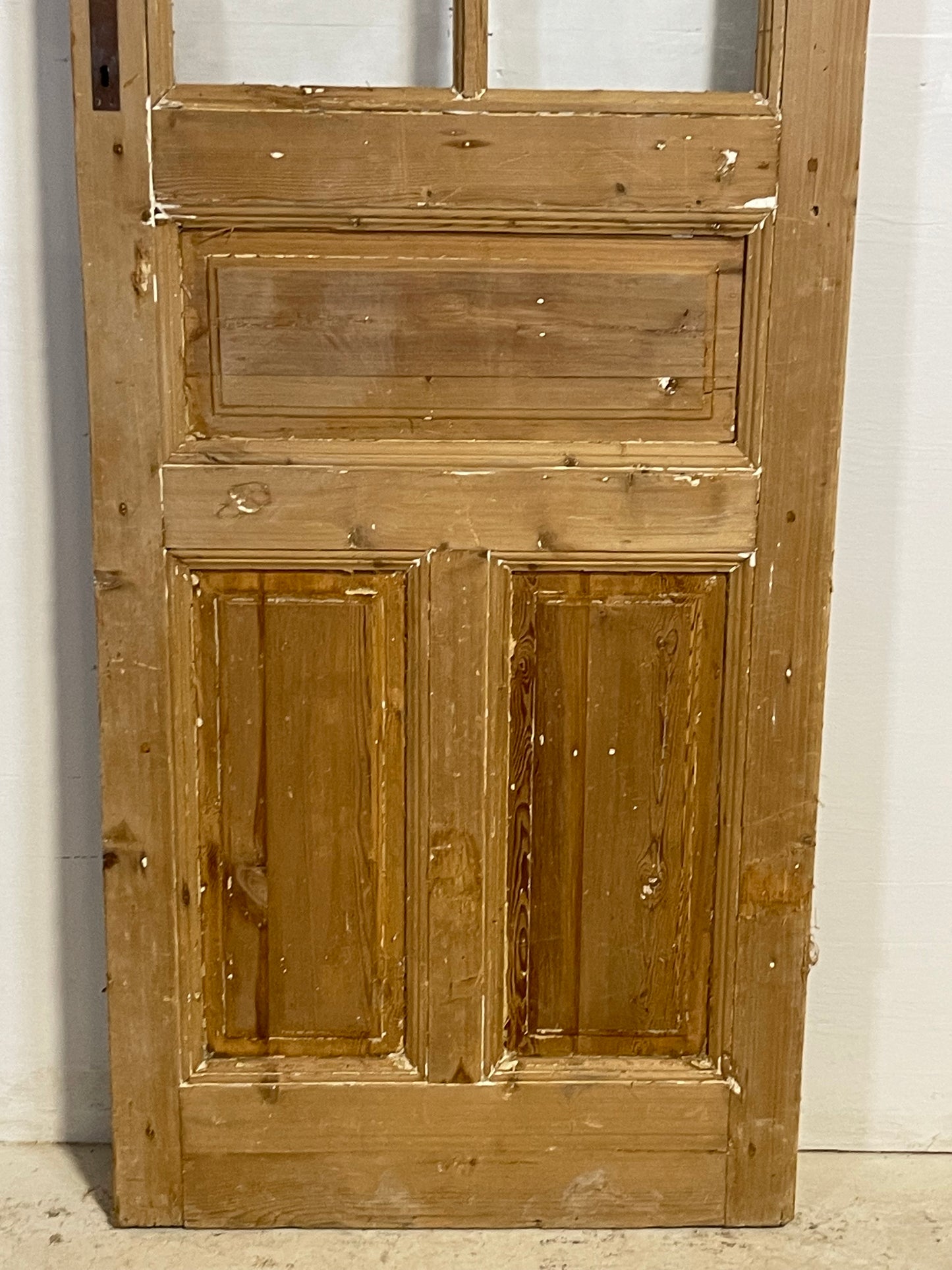 Antique French Panel Door with Glass (92.25x28.5) L254
