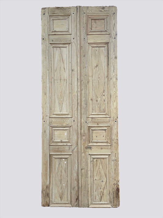 Antique  French Panel Door with Carving  (138.25x53.5)  E999