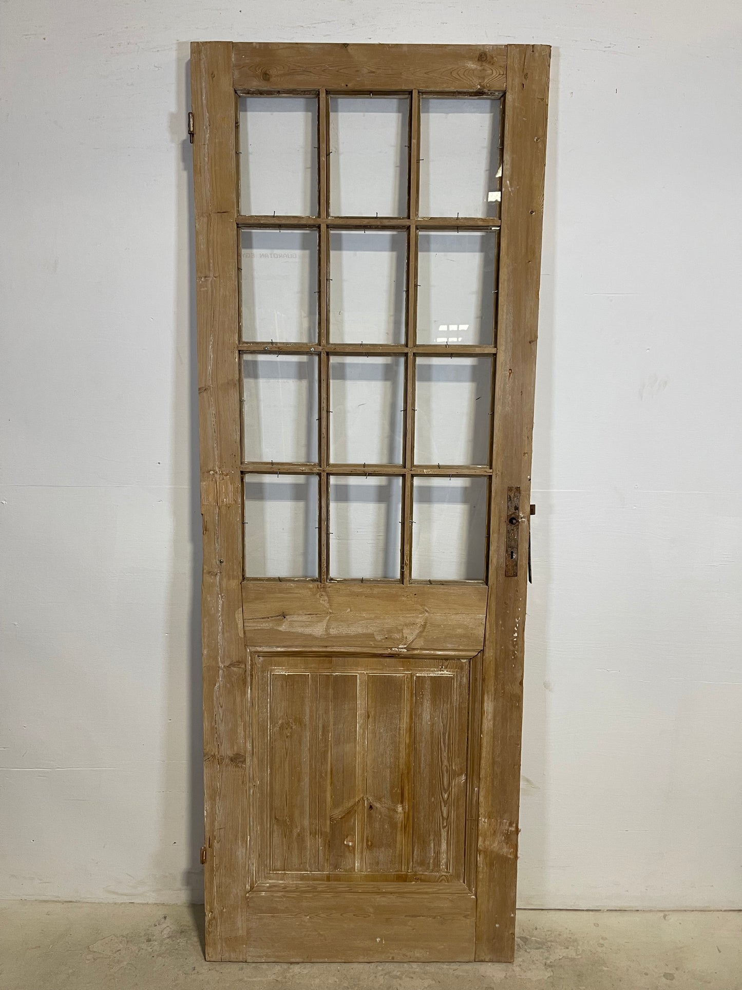 Antique French Panel Door with Glass (88.5x31.5) L303