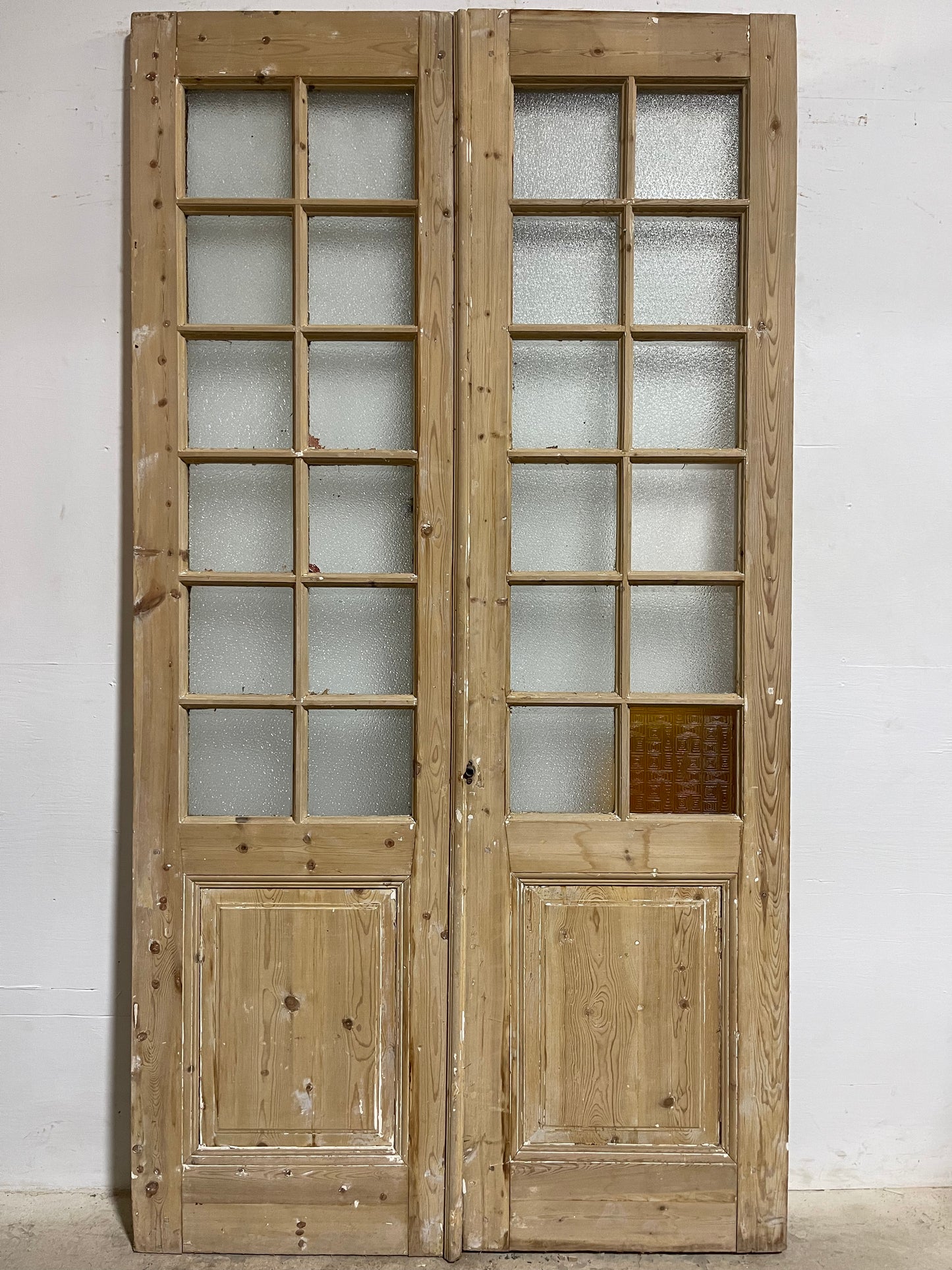 Antique French Panel Doors with glass (101.25x54) K309