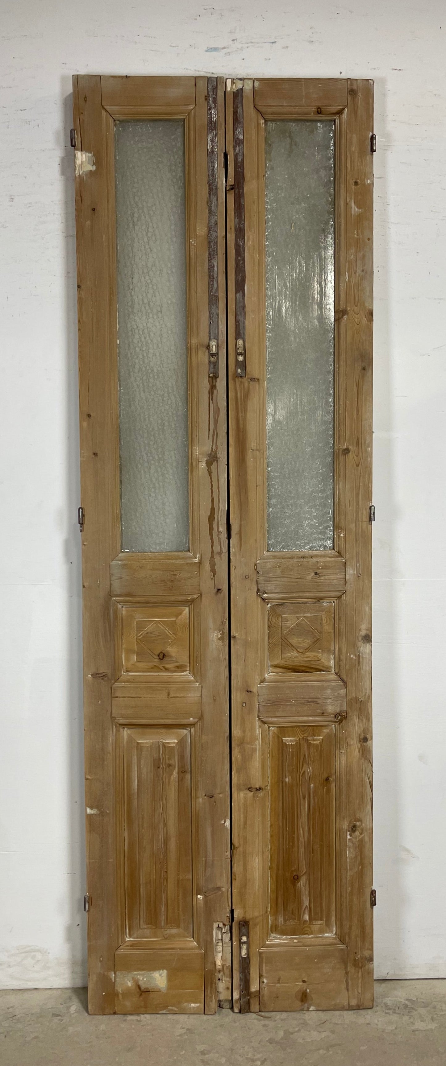 Antique French Panel Doors with glass (102x32) M084