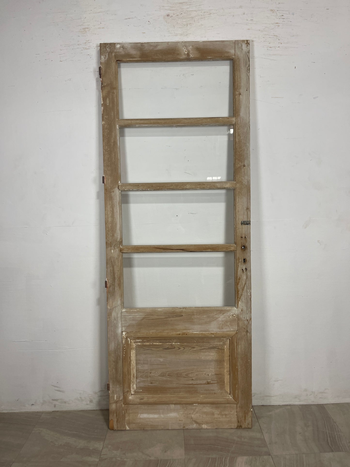 Antique French Panel Door with Glass (88.5 x 33.5) N186